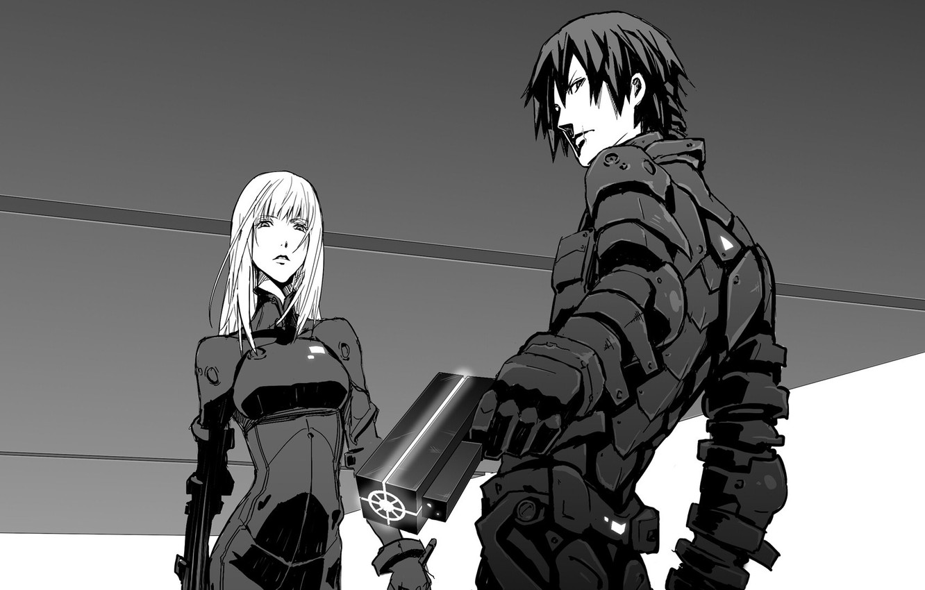 Wallpaper girl, gun, pistol, mecha, weapon, anime, Blame!, machine, blonde, animated film, animated movie, Netflix, Killy, Cibo, Fog Hai, Blum school! Application software on II jar 勉作 products coll image for desktop