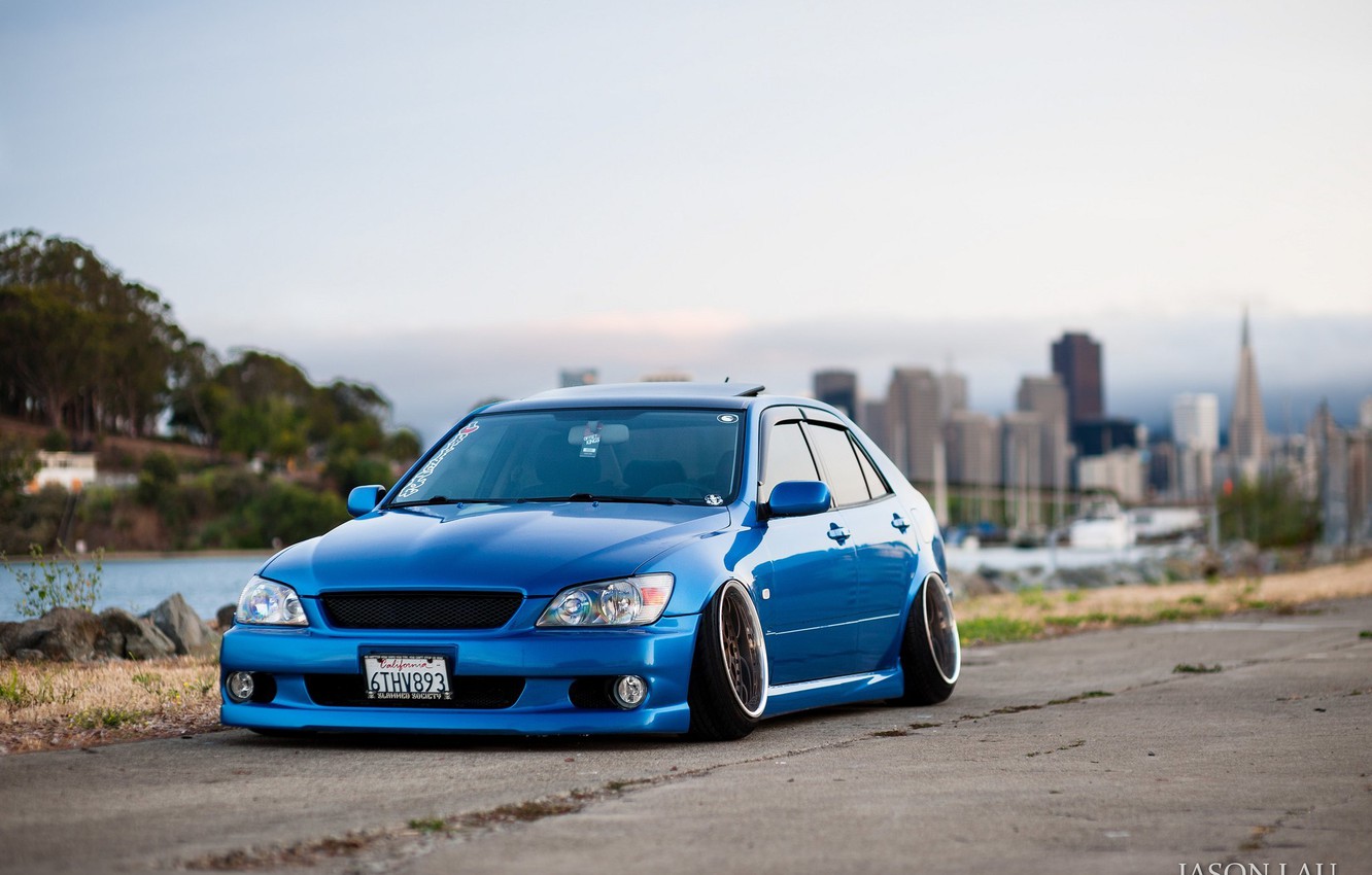 Wallpaper turbo, lexus, japan, toyota, blue, jdm, tuning, front, face, low, height, is stance, is dropped, rs200 image for desktop, section toyota
