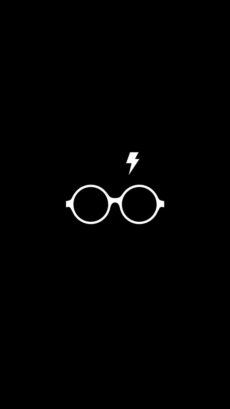 Harry Potter's Glasses Background Minimalist Wallpaper. Minimalist wallpaper, Black background, Oval sunglass