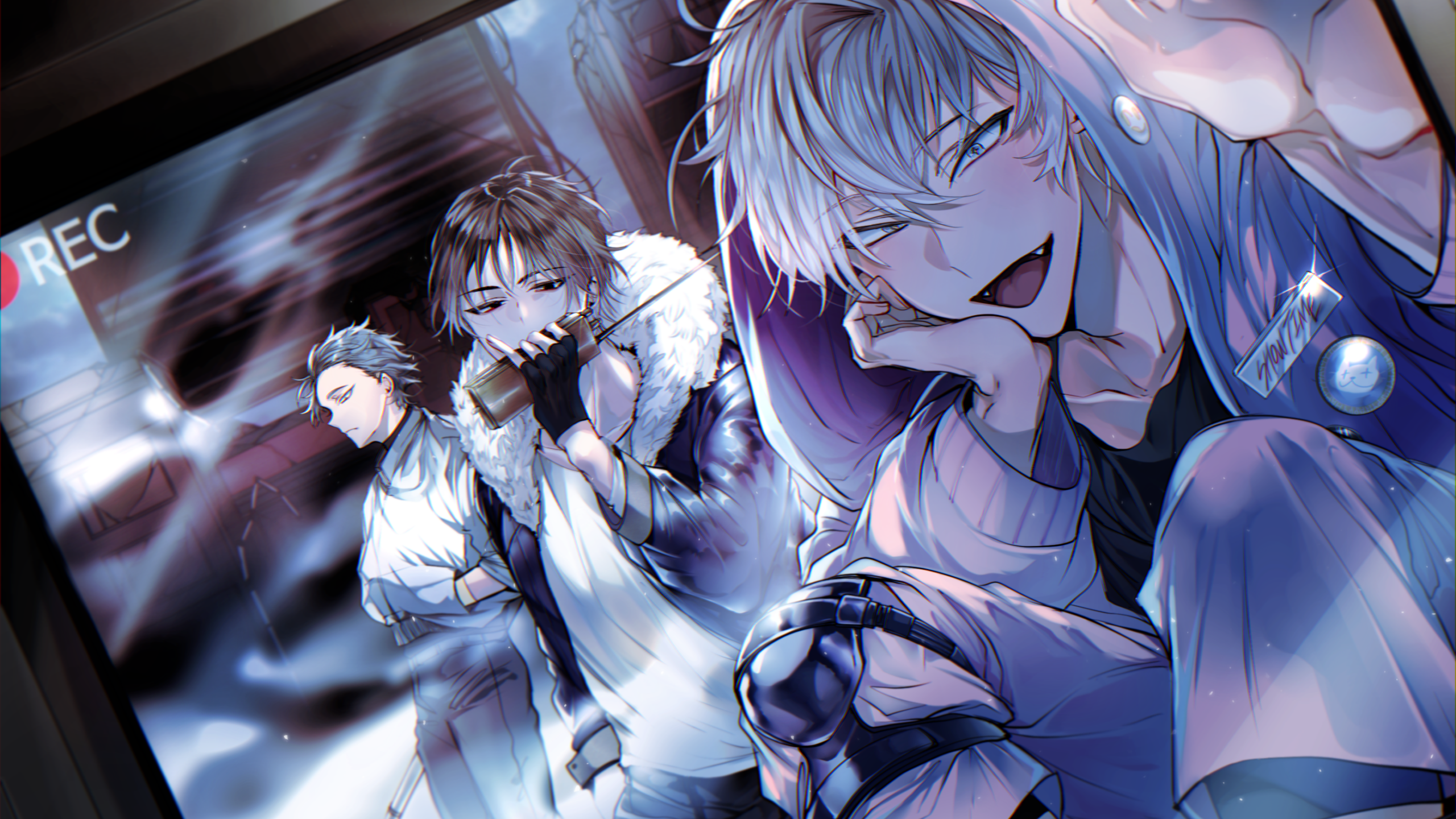 Download 2560x1440 Anime Boys, Shoujo, Fang, Hoodie, Team Wallpaper for iMac 27 inch