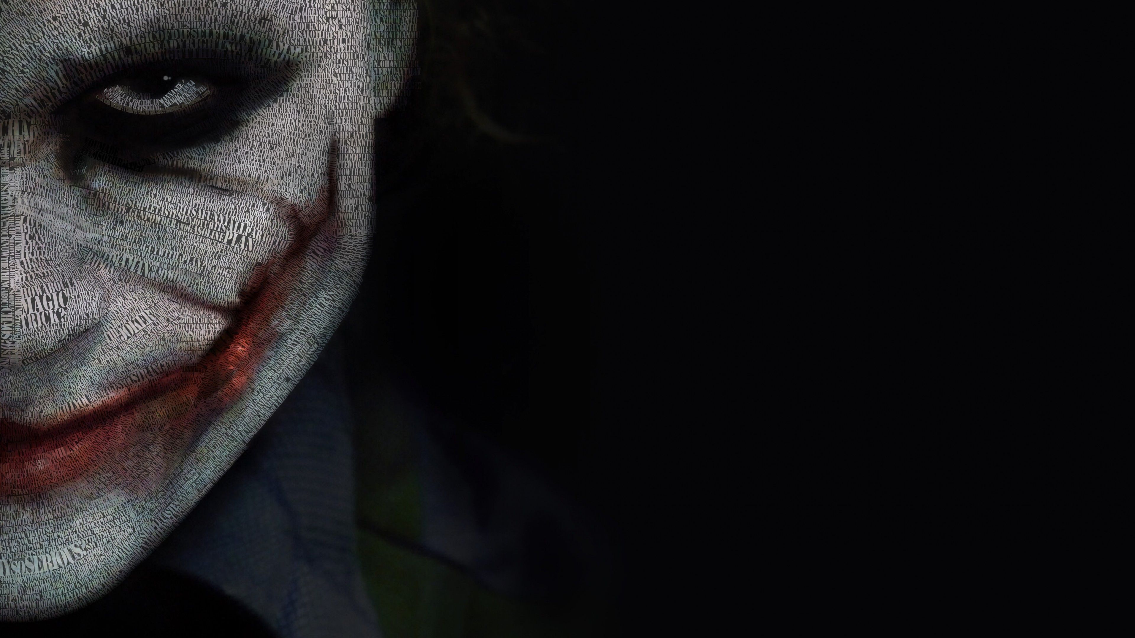 The Joker Typeface Portrait (3840 x 2160). Joker pics, Joker HD wallpaper, 4k wallpaper for mobile