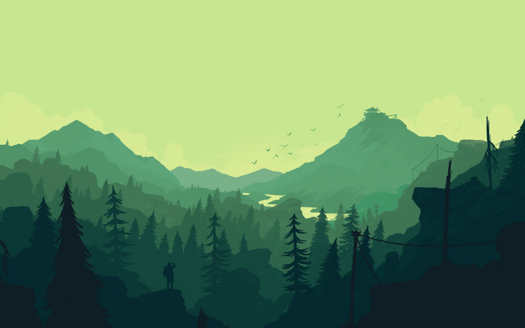 Free download Mountains Firewatch Green Forest 4K Minimal 2K wallpaper [3440x1920] for your Desktop, Mobile & Tablet. Explore Firewatch Green Wallpaper. Green Wallpaper Green Image Green, Green Wallpaper Green