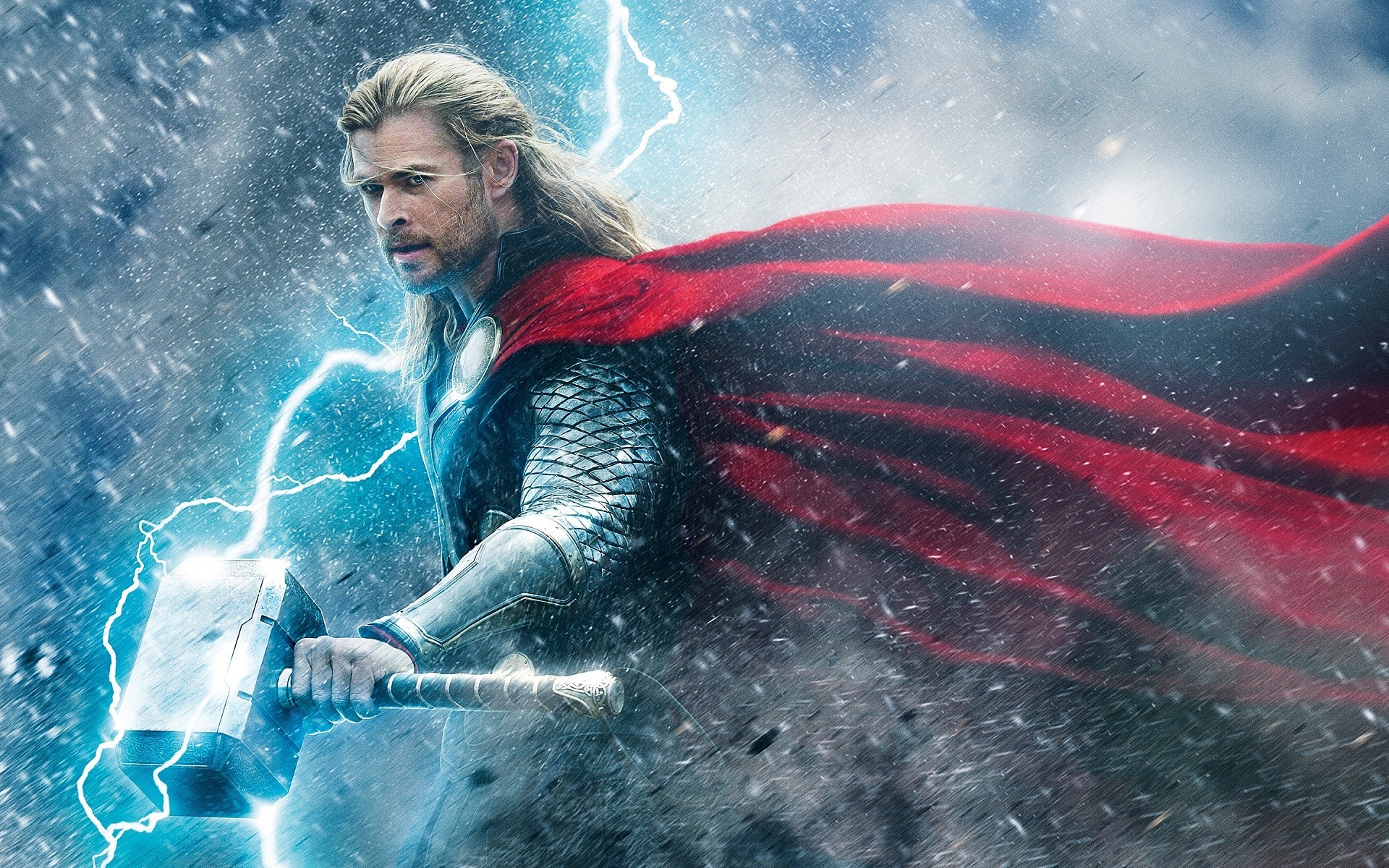thor chris hemsworth men mjolnir lightning superhero marvel comics comics wallpaper