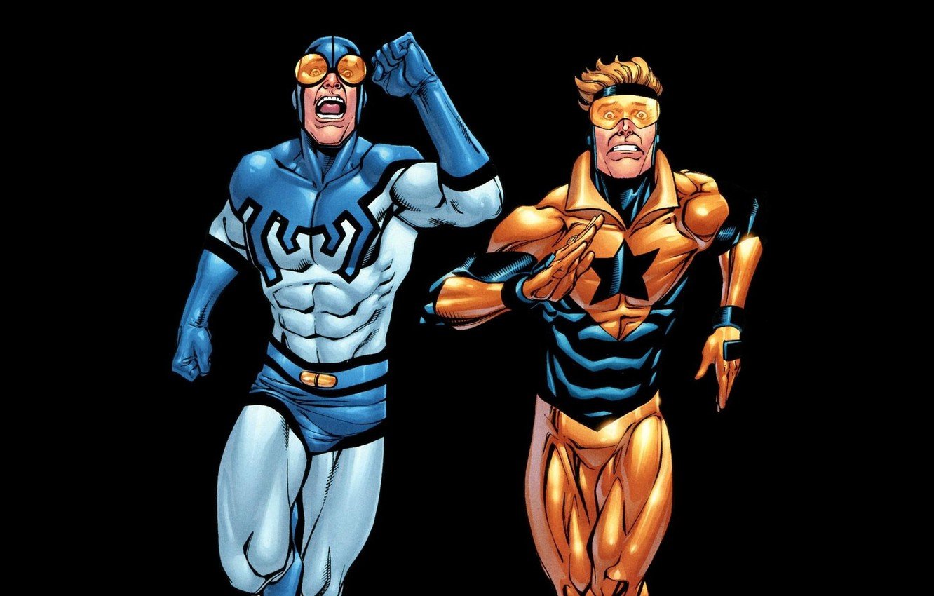 Wallpaper running, comics, Blue Beetle, blue beetle, Booster gold, Booster Gold image for desktop, section фантастика