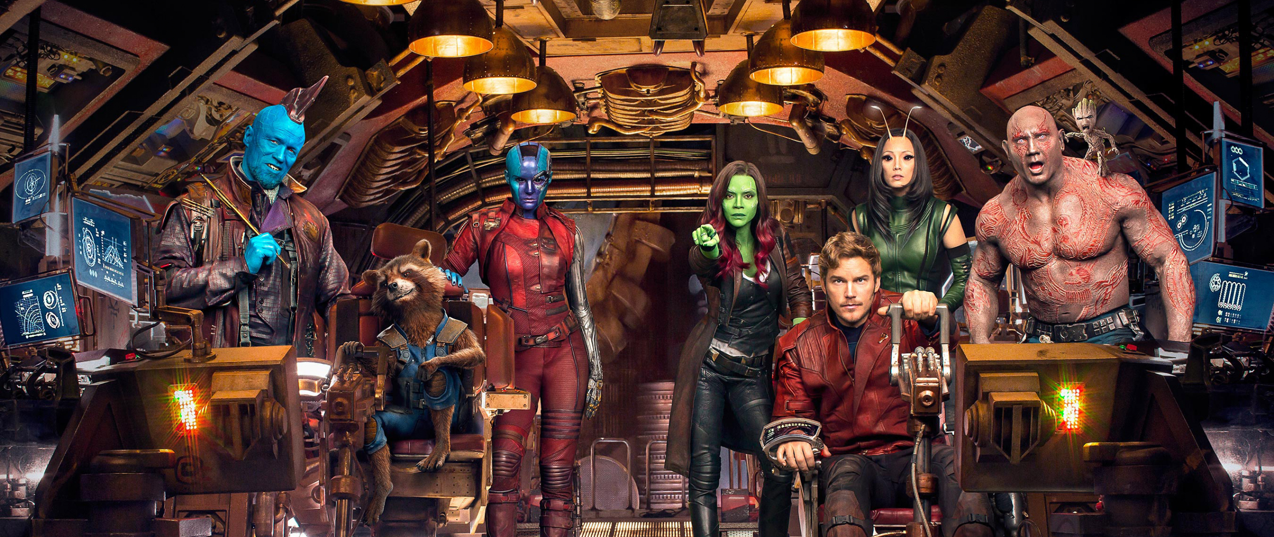 Desktop Wallpaper Guardians Of The Galaxy Vol, 2, 2017 Movie, Cast, In Spacecraft, Hd, HD Image, Picture, Background, Xvawzv