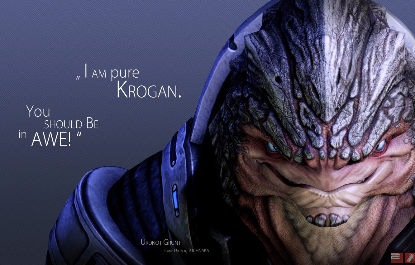 Wallpaper Mass Effect, krogan, Grunt image for desktop, section игры