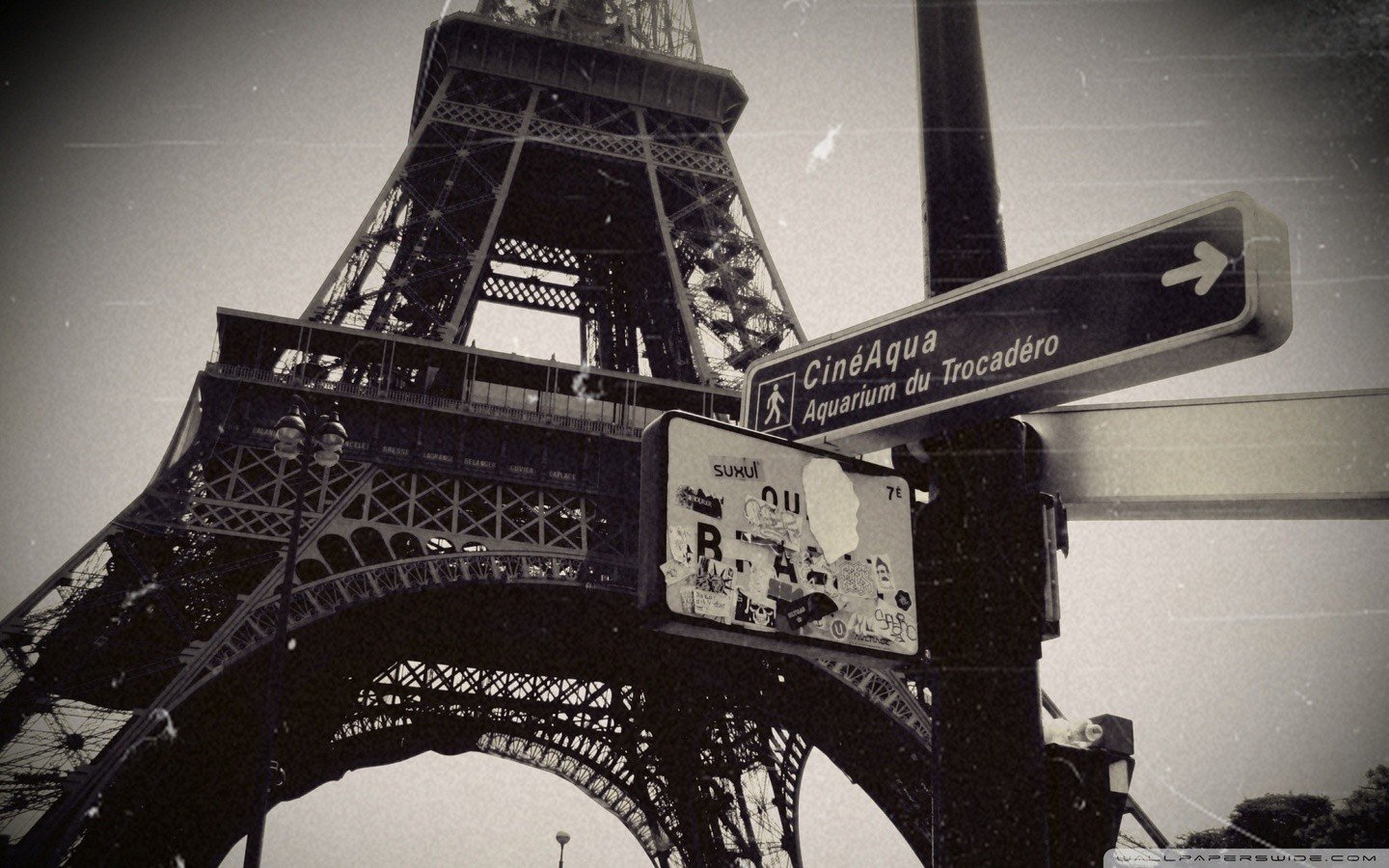 eiffel, Tower, Paris, Dark, Vintage, Grayscale, Tour Wallpaper HD / Desktop and Mobile Background