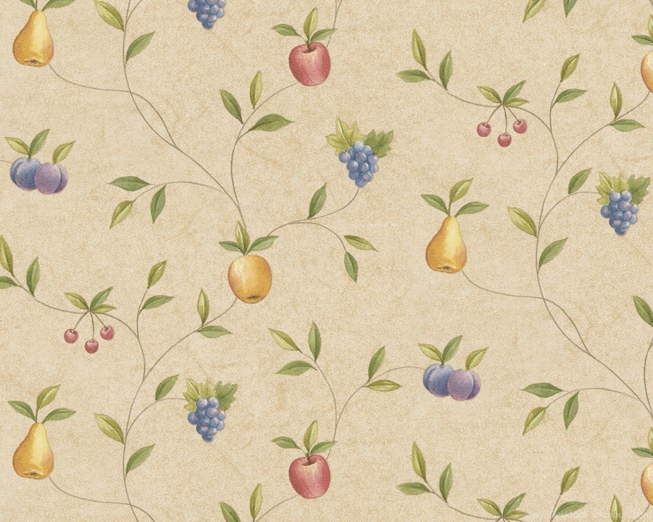 Fruity Wallpaper On An Old Fashioned Kitchen