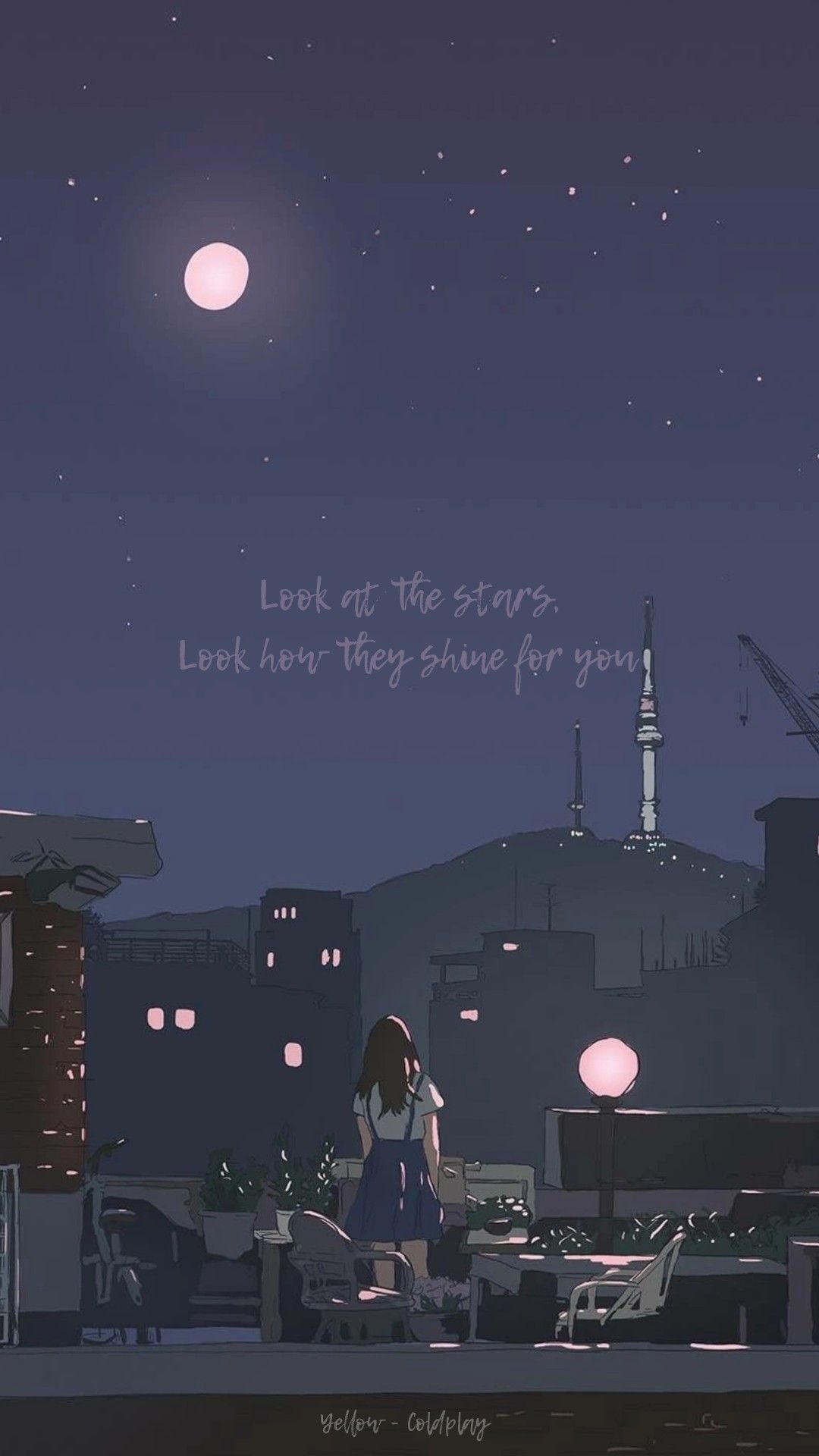 Yellow lyrics (pctto). Anime scenery wallpaper, Scenery wallpaper, Bts wallpaper lyrics
