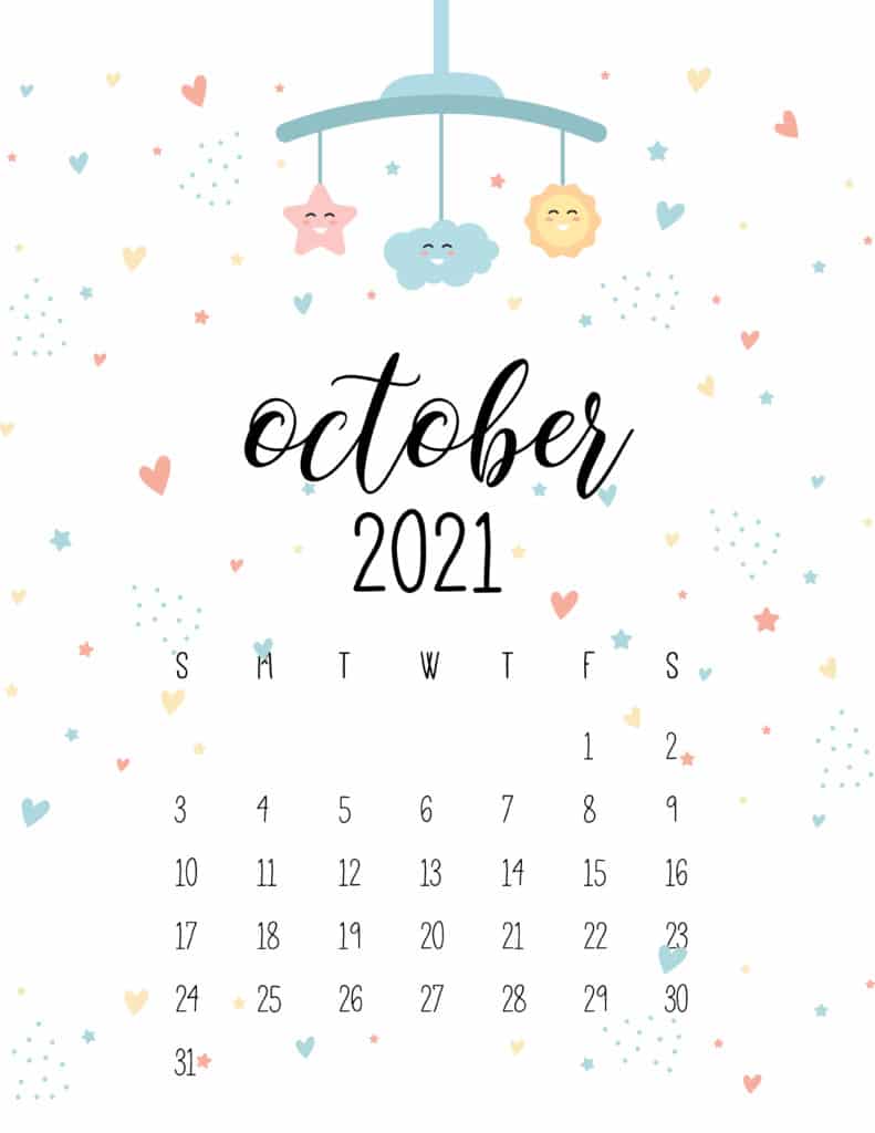 Free Printable October 2021 Calendars
