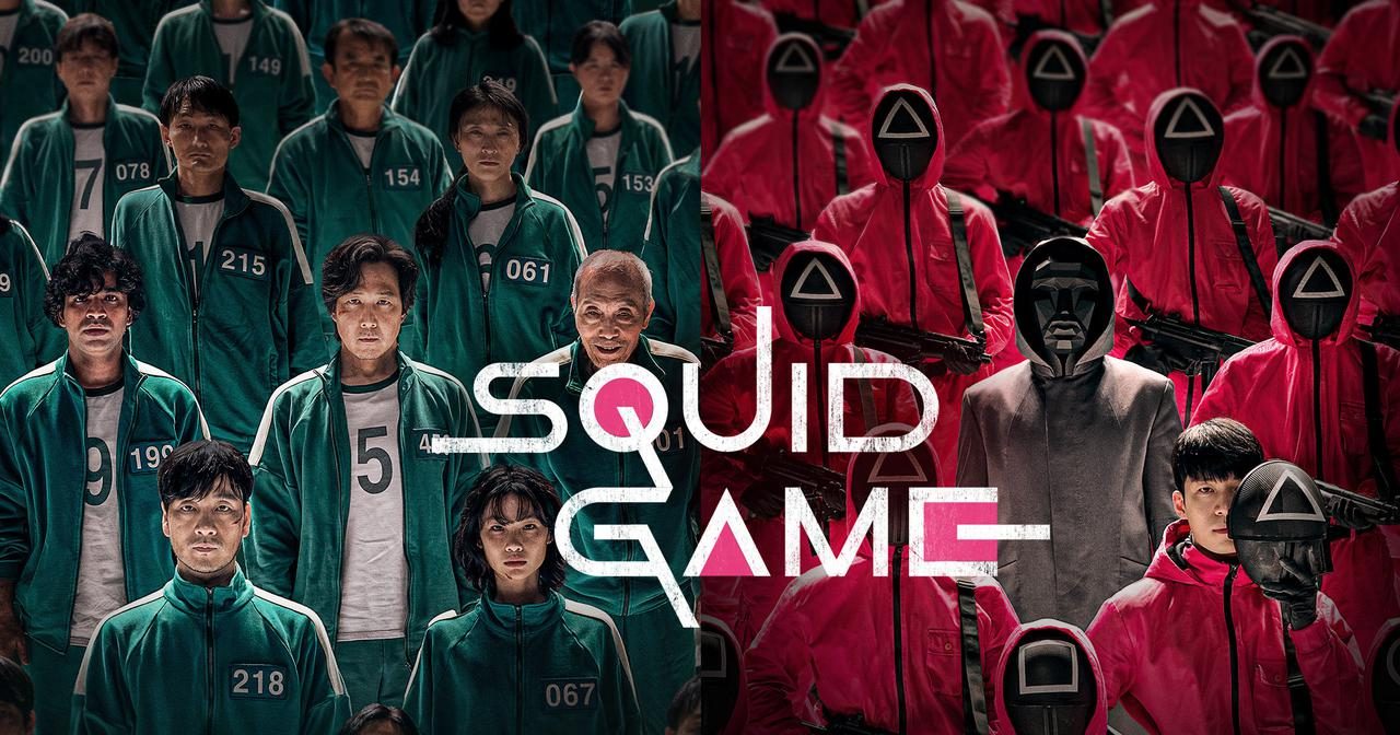 Squid Game masks wallpaper