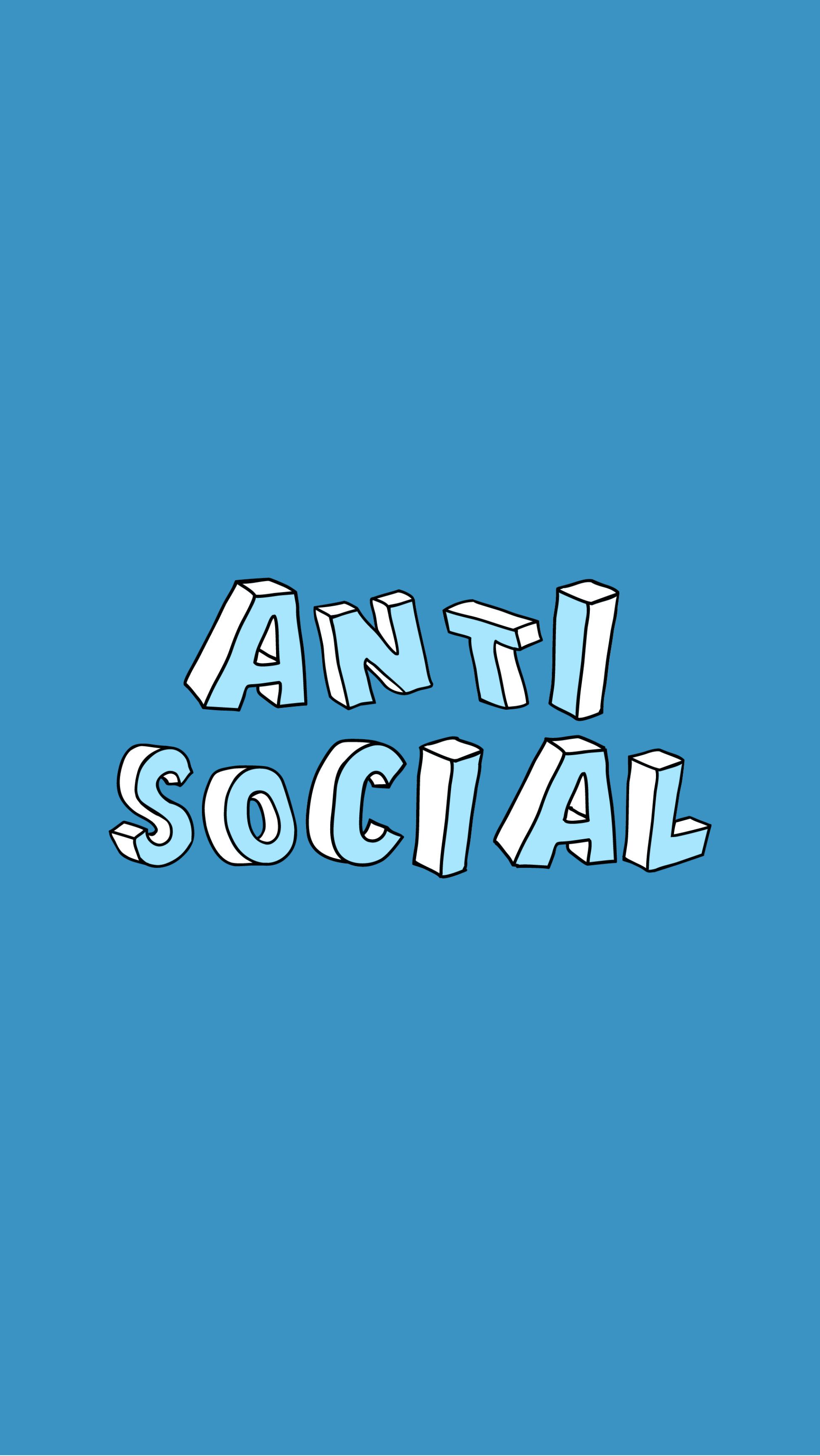 Blue AntiSocial Wallpaper. Basic aesthetic, Egirl wallpaper, Aesthetic wallpaper