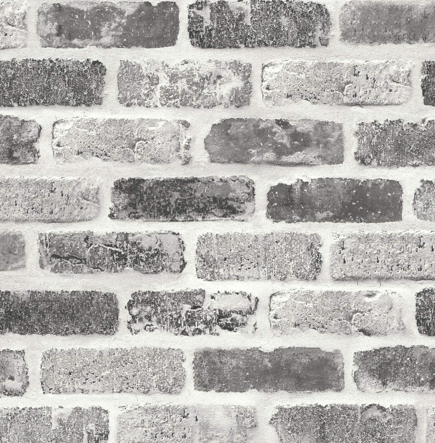 NextWall Washed Faux Brick Peel and Stick Wallpaper. (Grey)