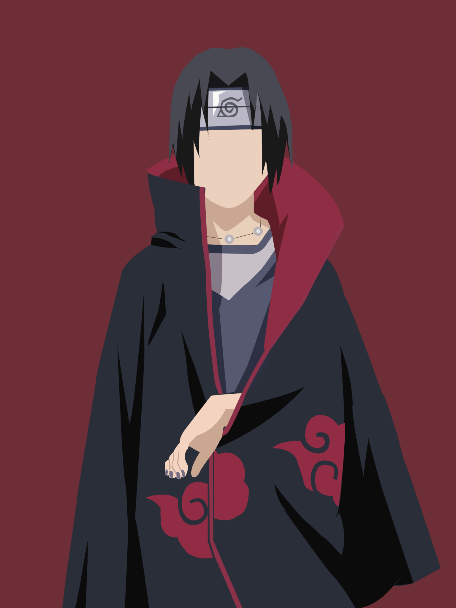 Itachi Uchiha Wallpaper 4K, Faceless, Naruto, Minimal art, 5K
