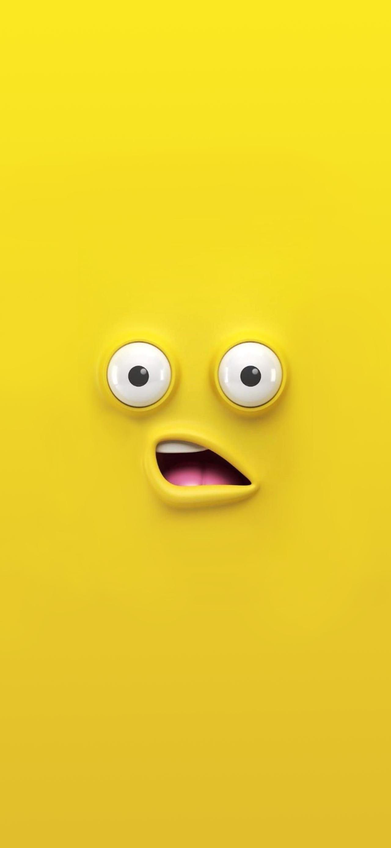 Yellow Face Wallpaper. Funny iphone wallpaper, iPhone wallpaper yellow, Cartoon wallpaper iphone