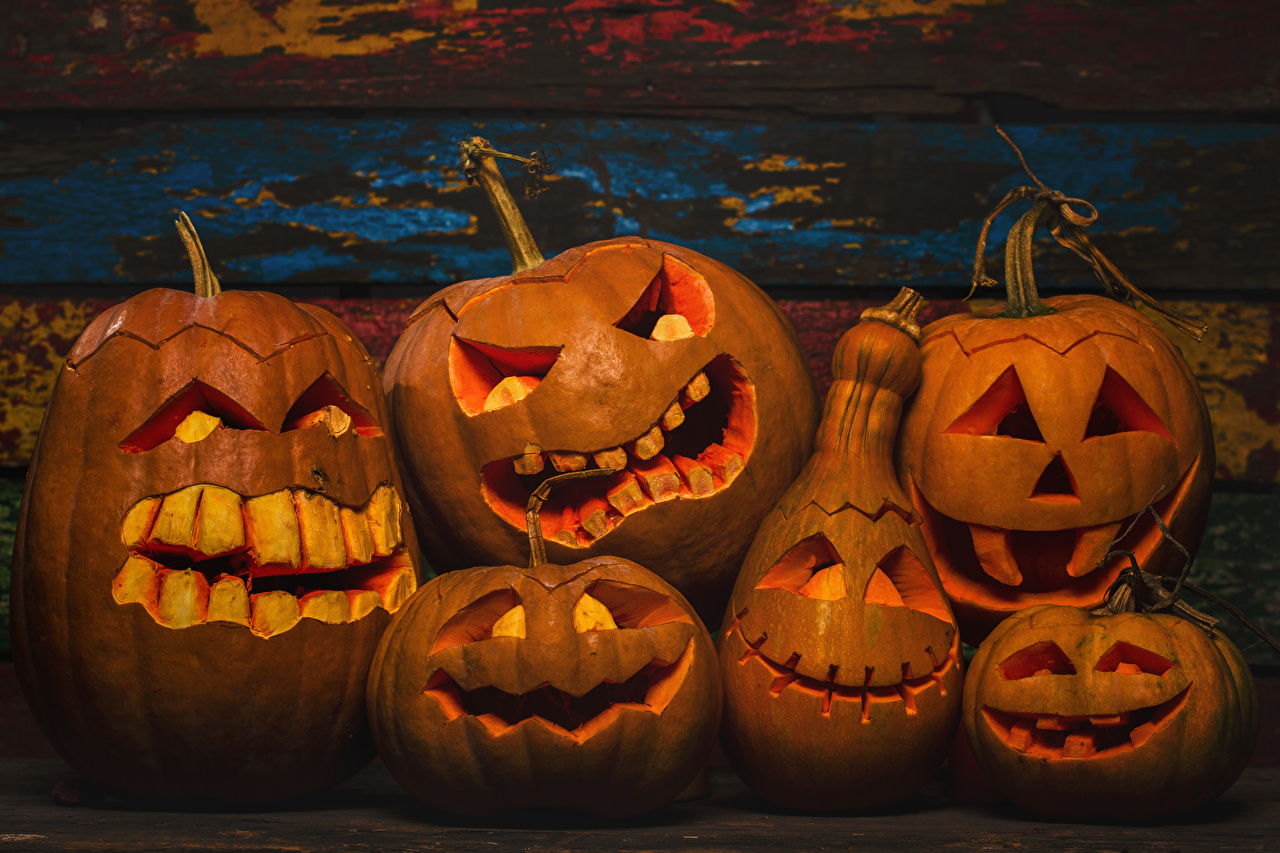 Desktop Wallpaper Pumpkin Halloween Teeth boards