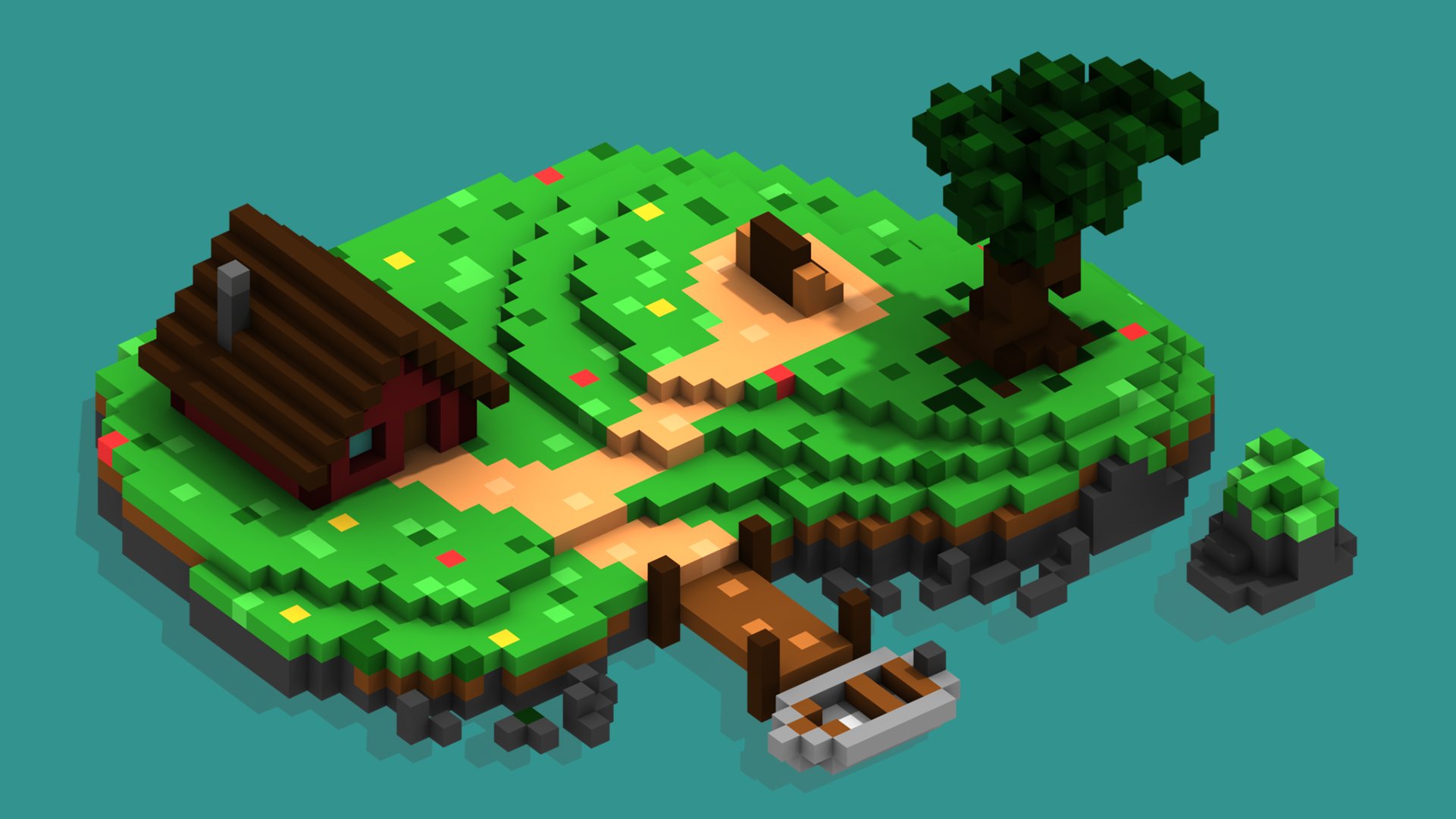 Voxel 4K wallpaper for your desktop or mobile screen free and easy to download