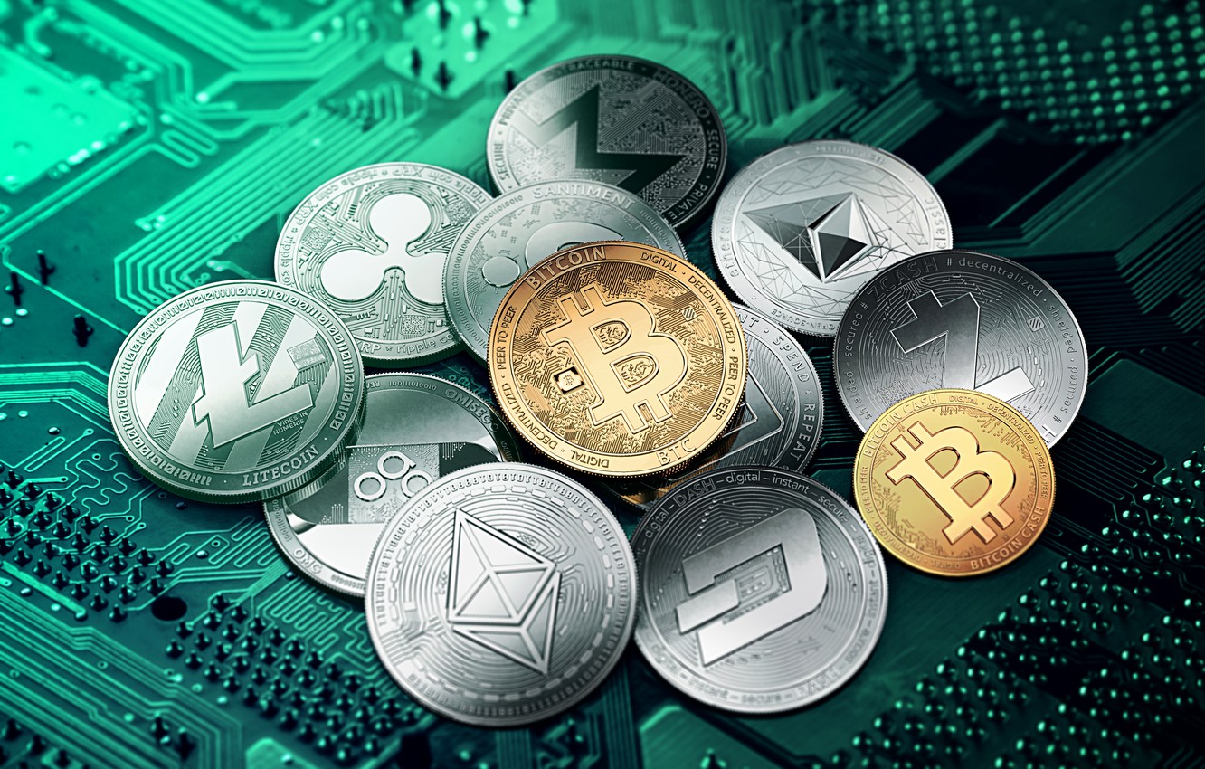 Wallpaper Green, Green, Coins, Coins, Cryptocurrency, Cryptocurrency Image For Desktop, Section Hi Tech