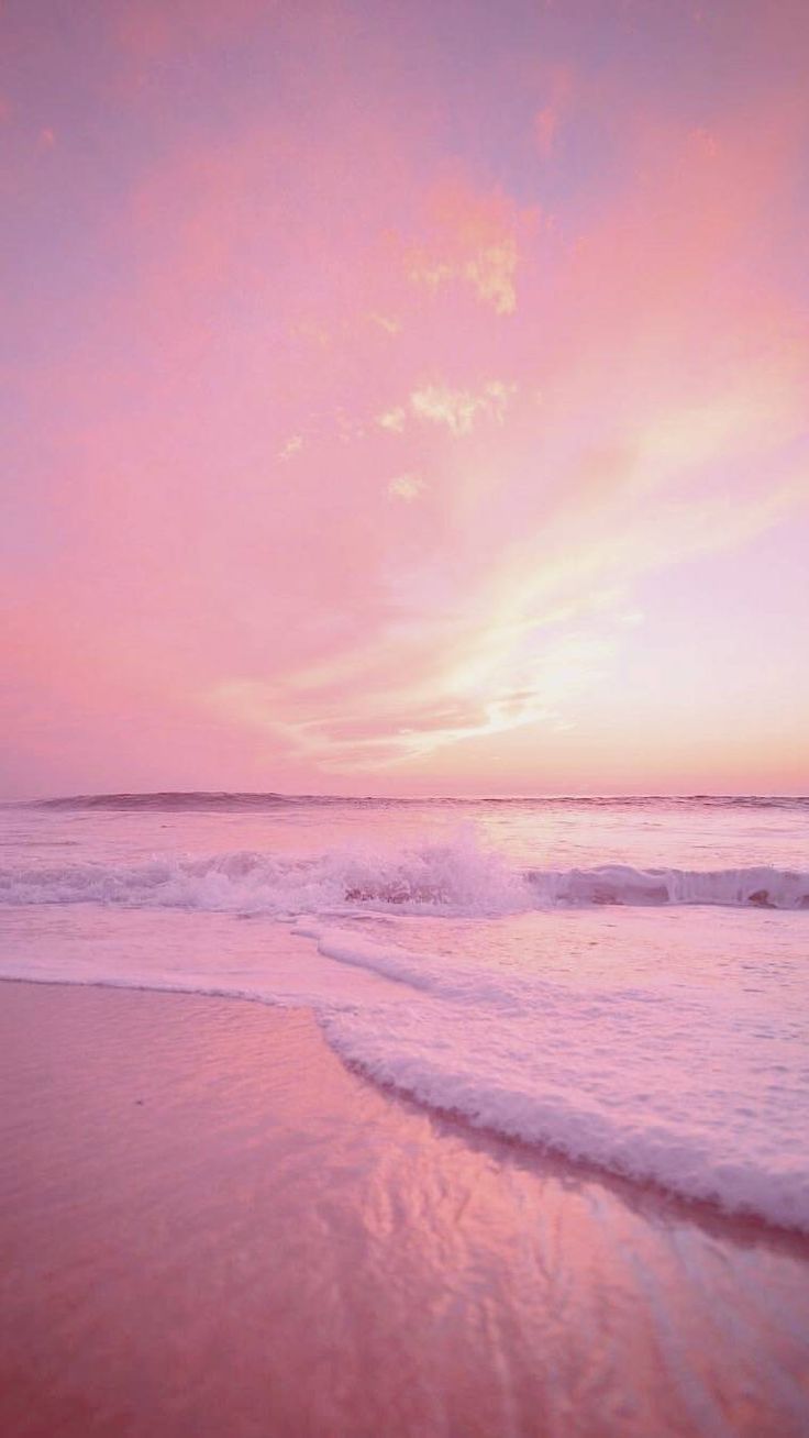 pink sunset ocean #Beachsunsetpink. Beach wallpaper, Sunset wallpaper, Beach wallpaper iphone