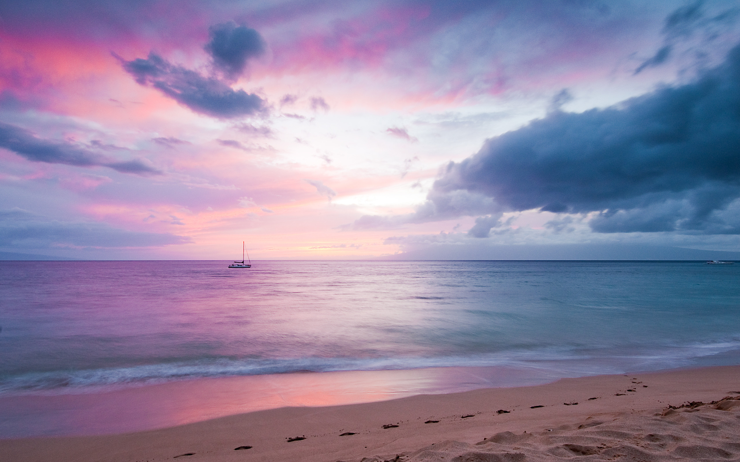 Pink Beach Wallpaper, Image, Background, Picture