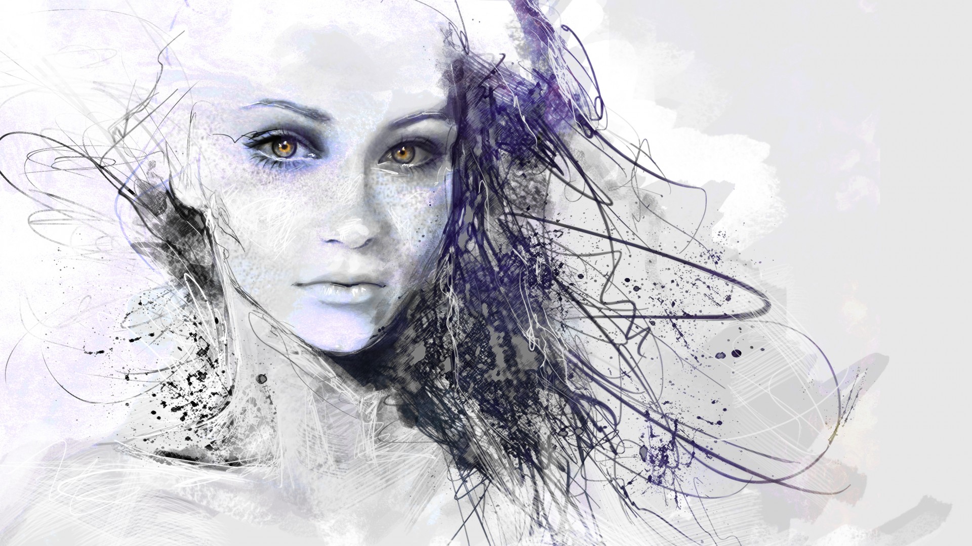 Woman Pencil Drawing Background