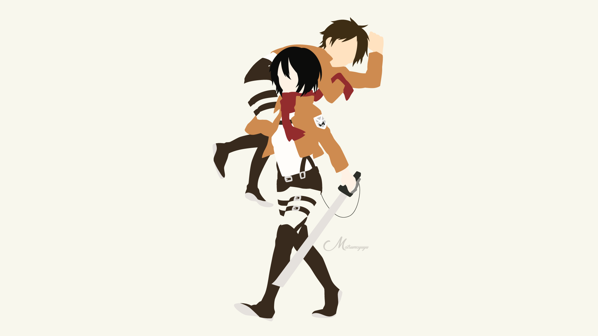 1920x1080 Vector, Mikasa Ackerman, Minimalist, Attack on Titan, Eren Yeager wallpaper PNG. Mocah HD Wallpaper