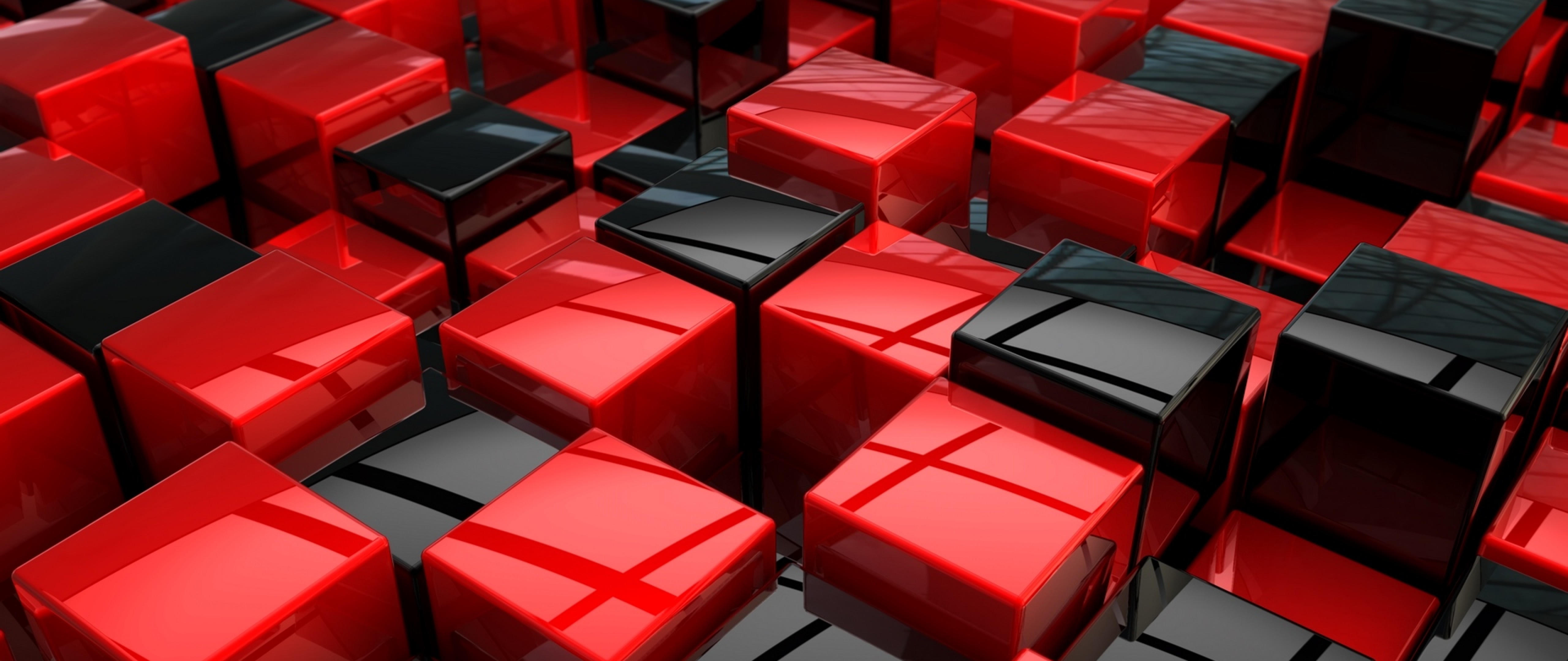 Red and black cubes HD Wallpaper 4K Ultra HD Wide TV