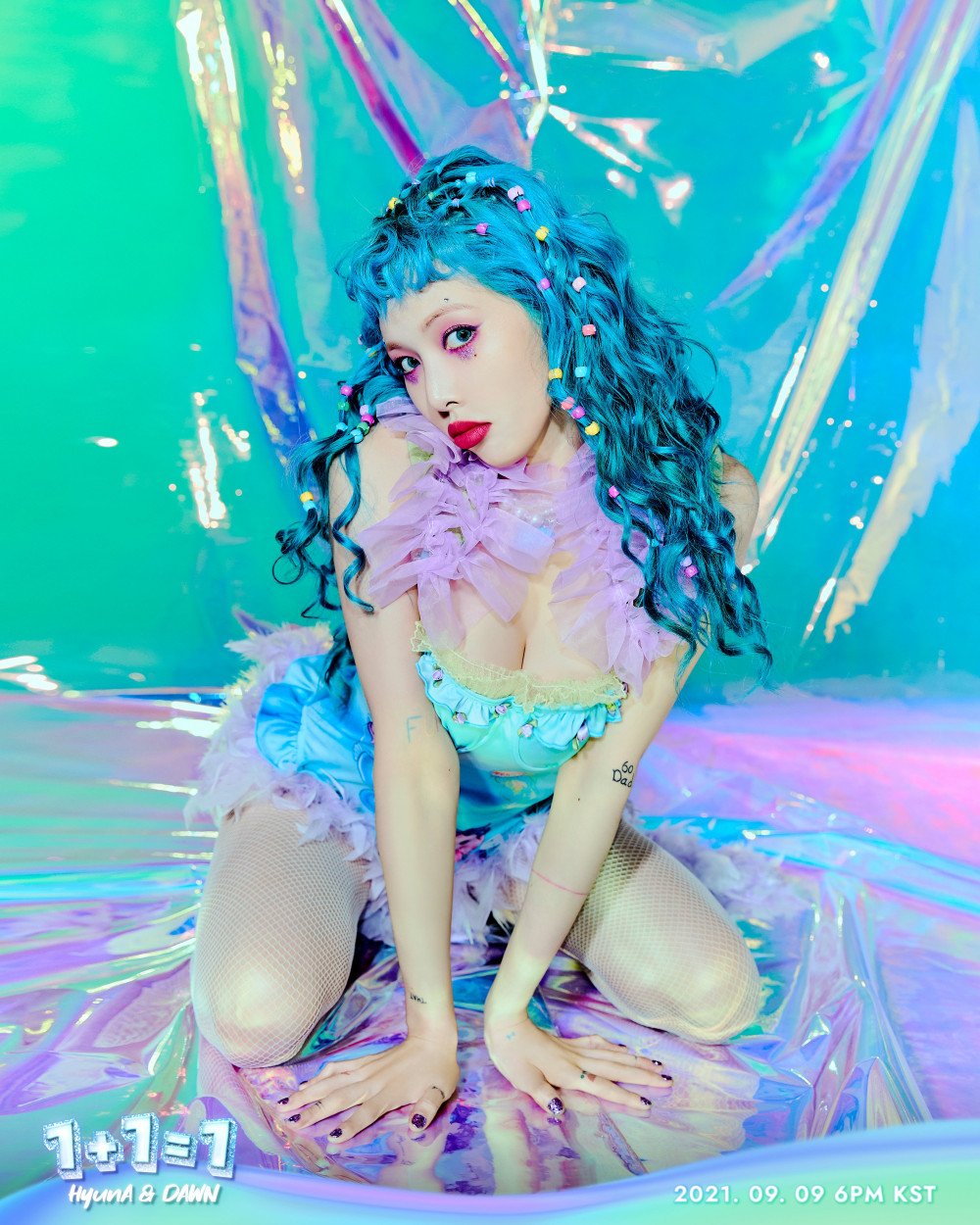HyunA Is An Eccentric, Blue Haired Princess In Her Individual '1 1=1' Teaser Image