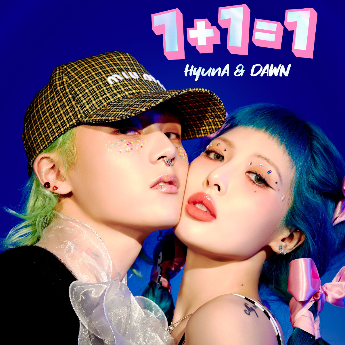 HyunA and DAWN unveil a vibrant and iridescent album cover image for self produced mini album '1 1=1'