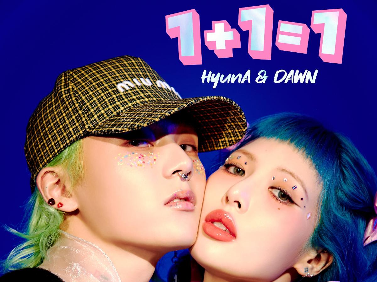 HyunA and DAWN unveil a vibrant and iridescent album cover image for self produced mini album '1 1=1'