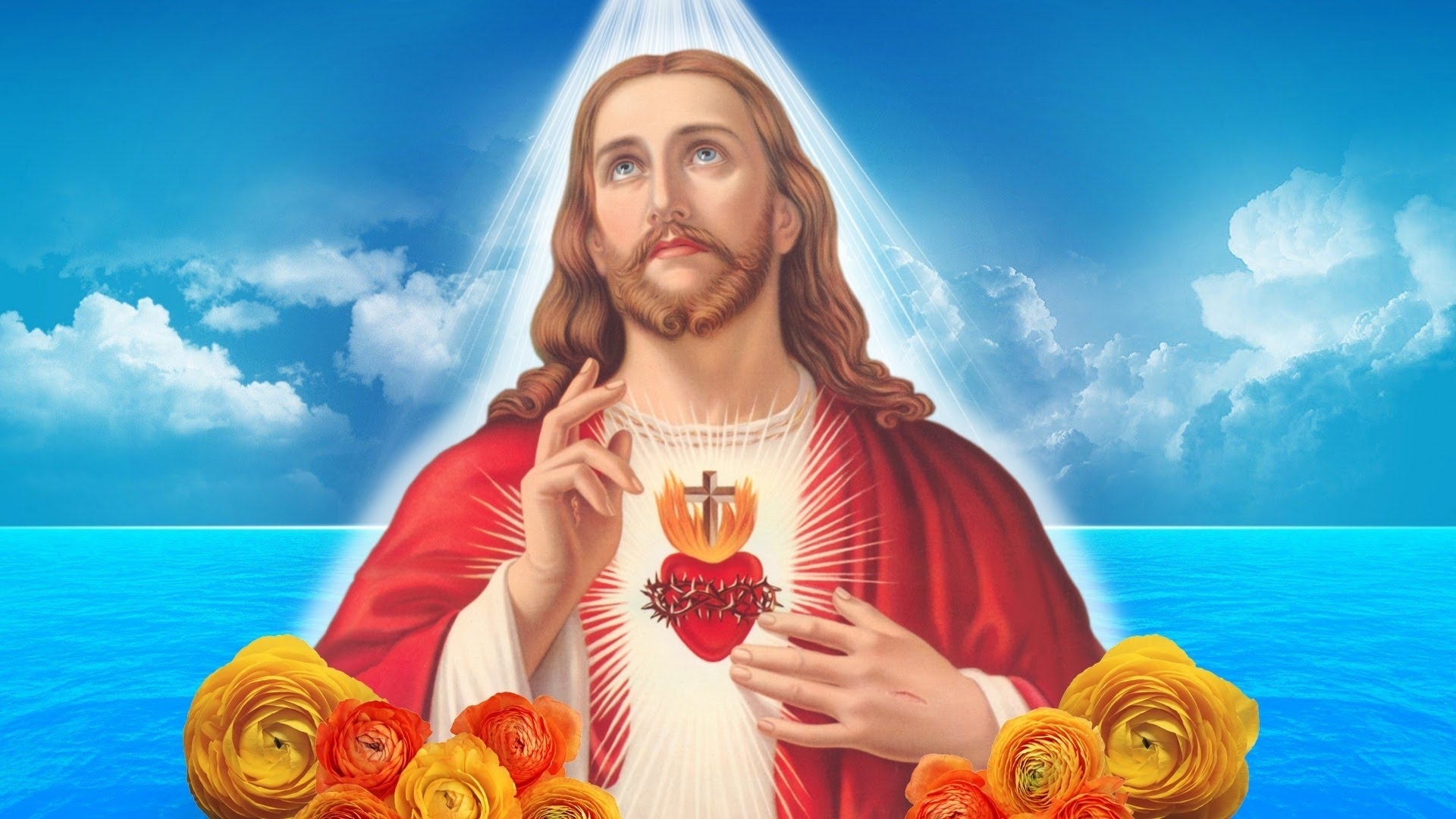 Christ of the Sacred Heart of Jesus HD Wallpaper