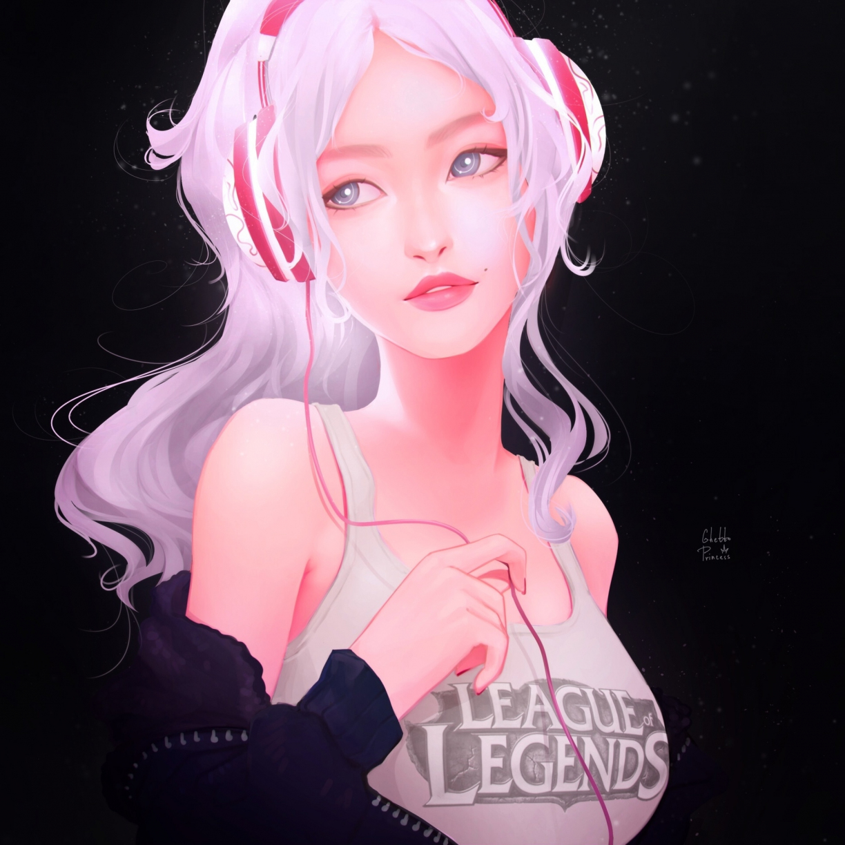 Desktop wallpaper beautiful woman, pink hair, art, HD image, picture, background, 13D205