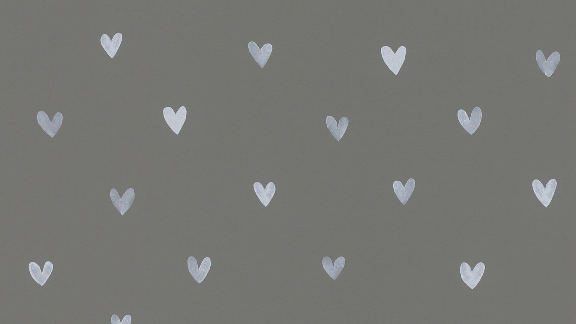 White Heart Shapes In Gray Wall HD Gray Wallpaper