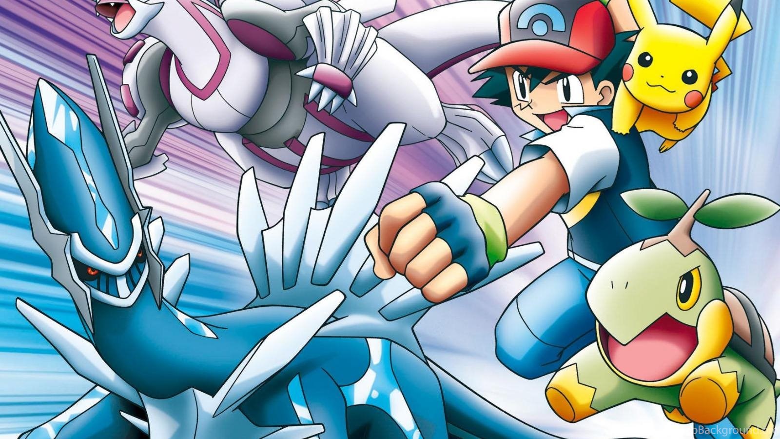ASH AND CO WITH DIALGA AND PALKIA WALLPAPER Desktop Background