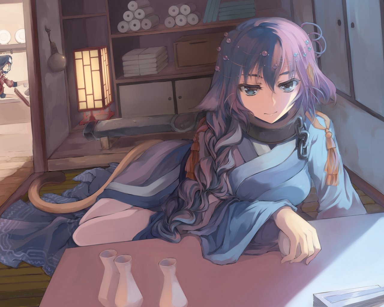 Desktop Wallpaper Relaxed, Anime Girl, Utawarerumono, HD Image, Picture, Background, I3vdj2