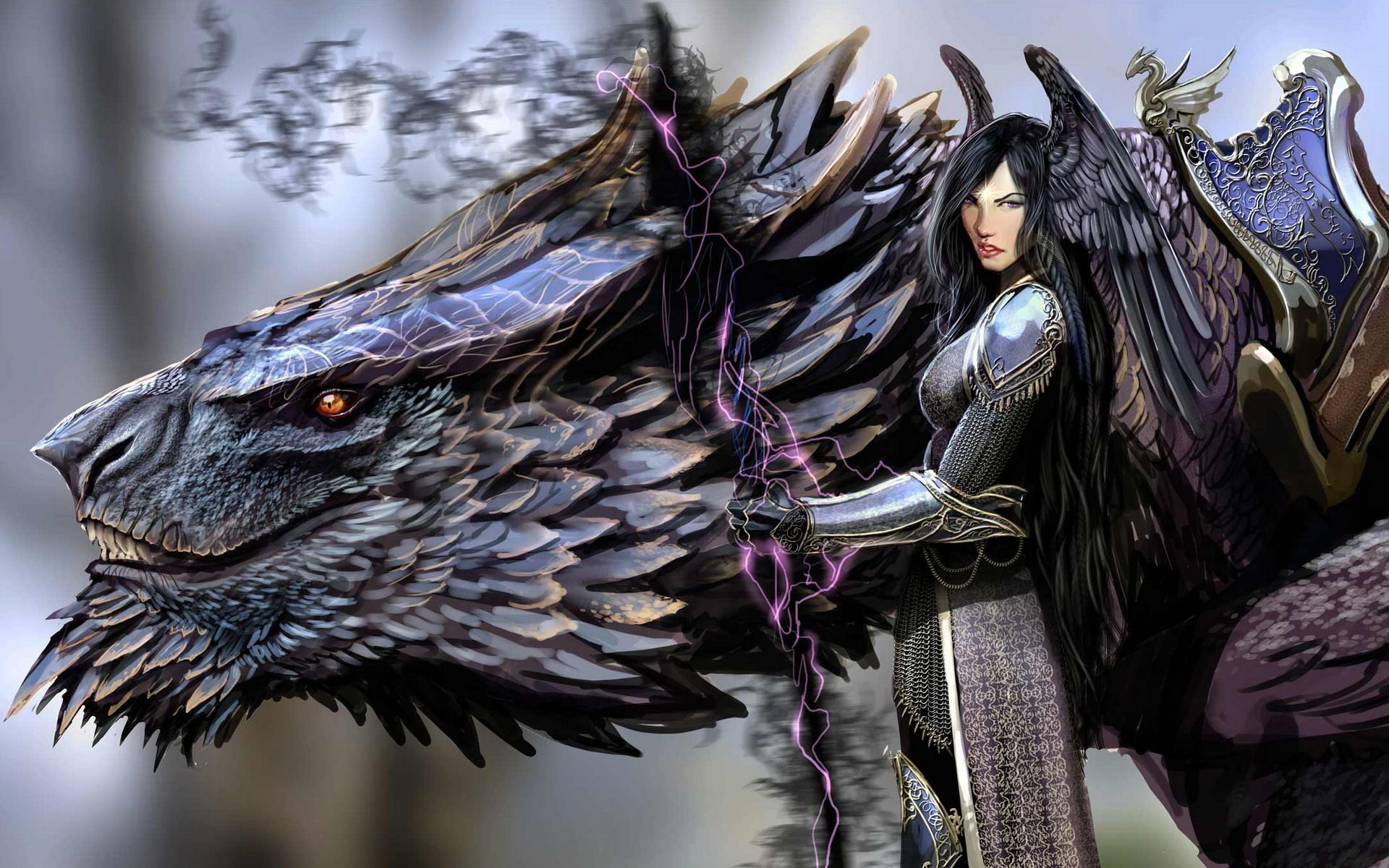 Fantasy Dragon Woman Warrior wallpaper HD free. Fantasy dragon, Dragon art, Beast wallpaper