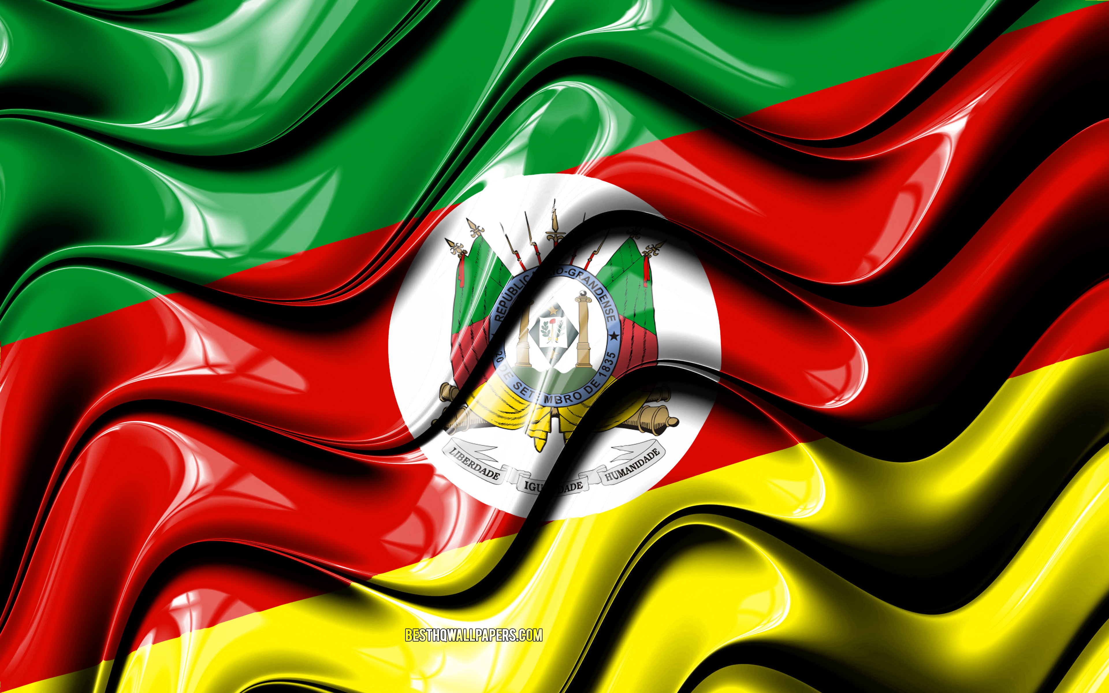 Download wallpaper Rio Grande do Sul flag, 4k, States of Brazil, administrative districts, Flag of Rio Grande do Sul, 3D art, Rio Grande do Sul, brazilian states, Rio Grande do Sul 3D