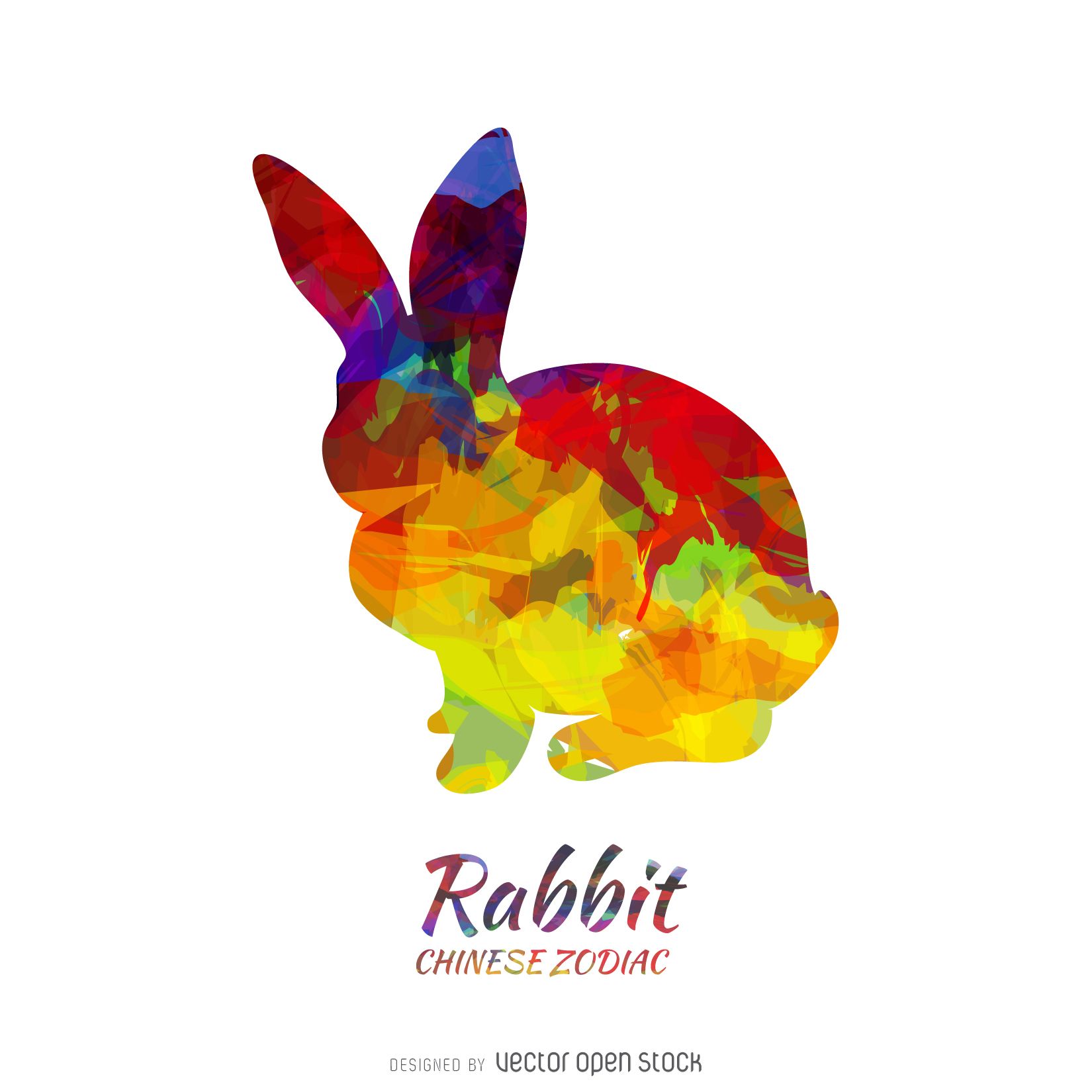 Chinese Zodiac Rabbit. Rabbit Chinese Horoscope. Rabbit Horoscope. Rabbit silhouette.