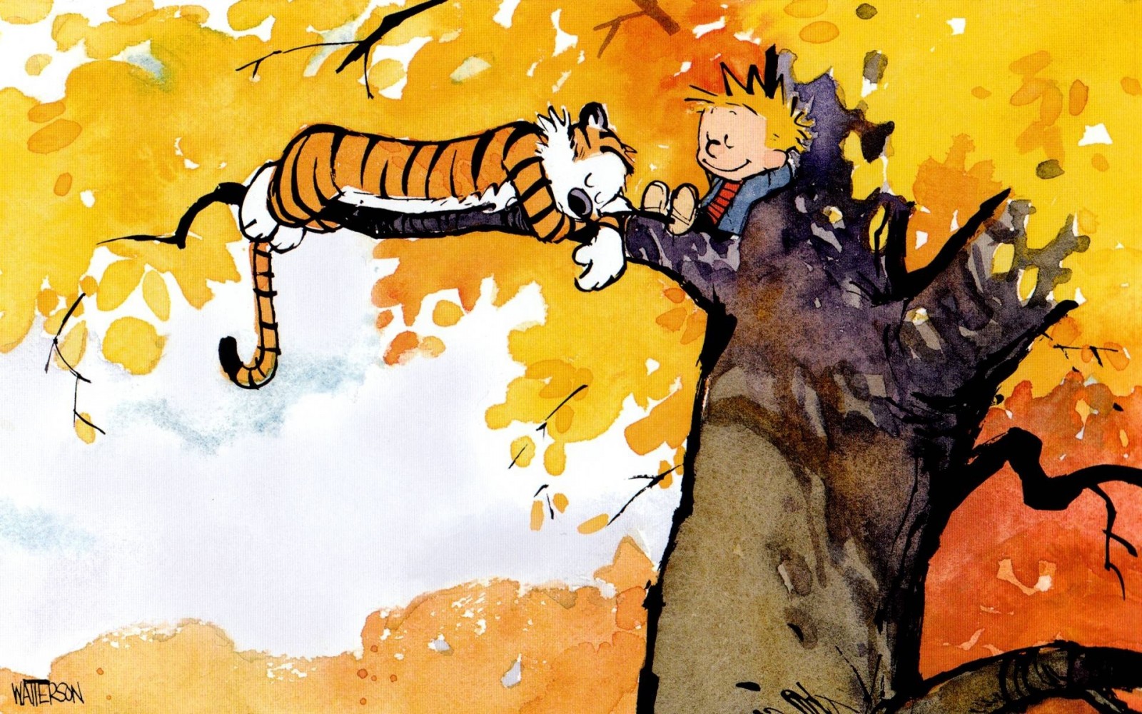 Calvin and Hobbes HD wallpaper, Background