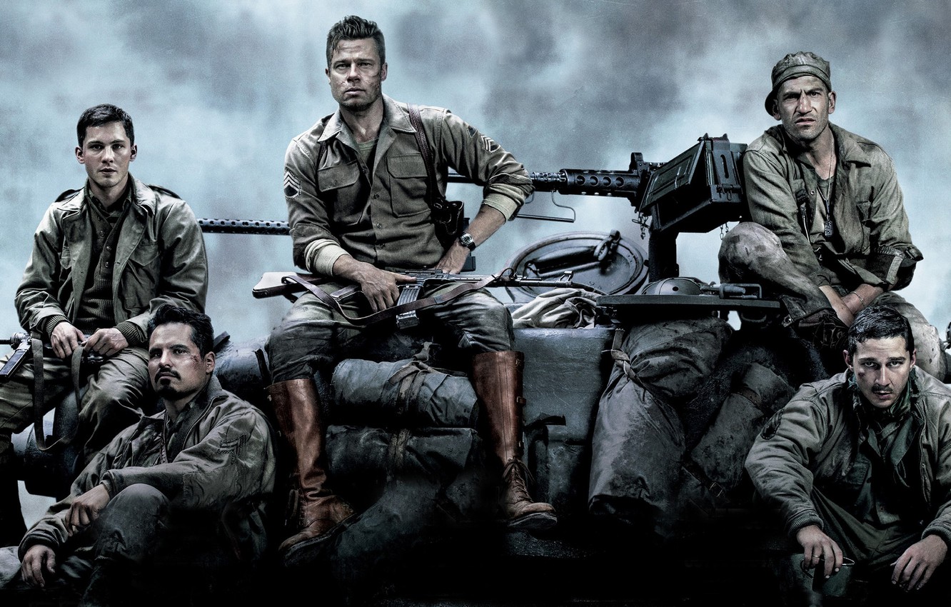 Wallpapers tank, Brad Pitt, Brad Pitt, the crew, M4 Sherman, Fury, Fury image for desktop, section фильмы