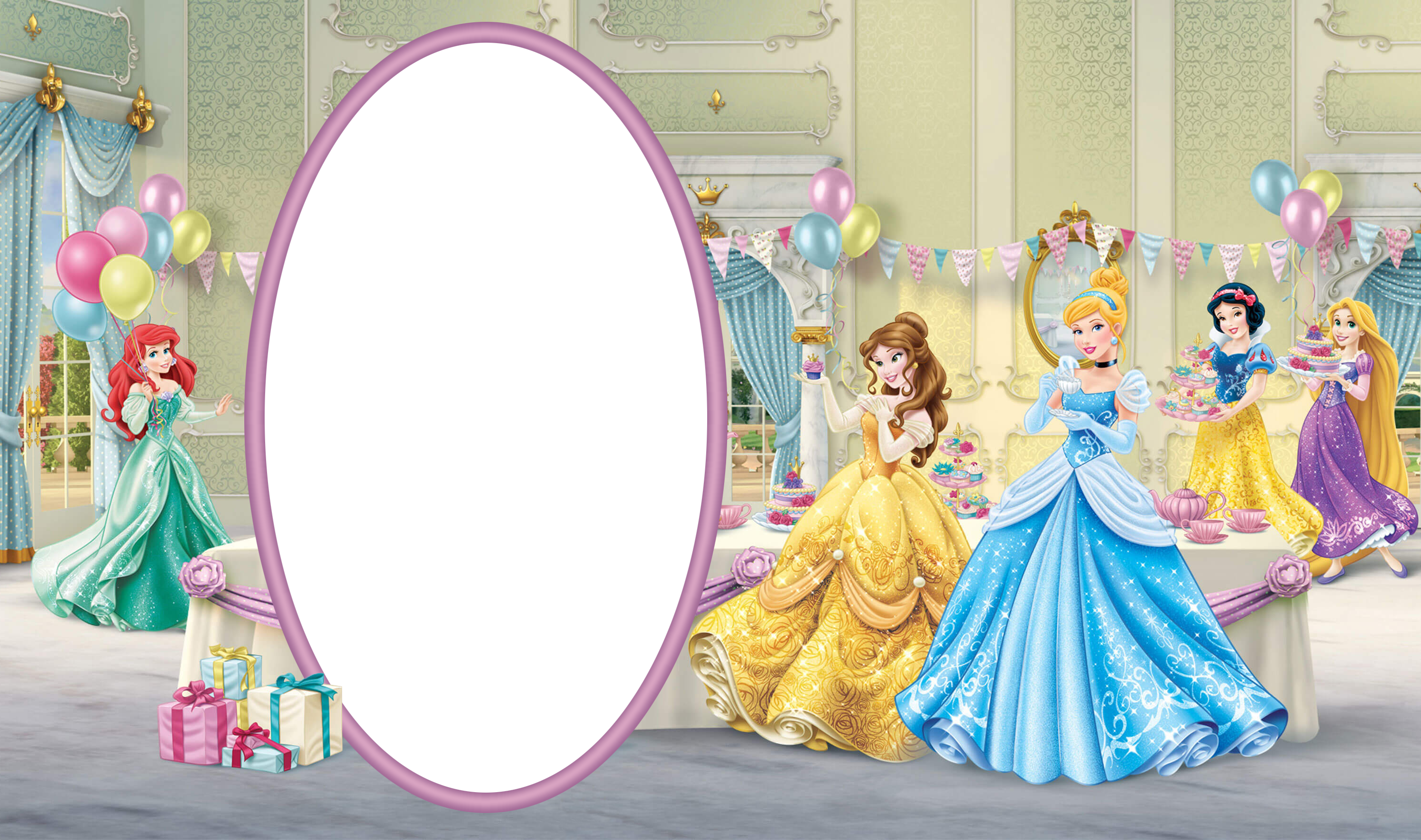 Birthday Transparent Kids Frame with Disney Princess​-Quality Image and Transparent PNG Free Clipart