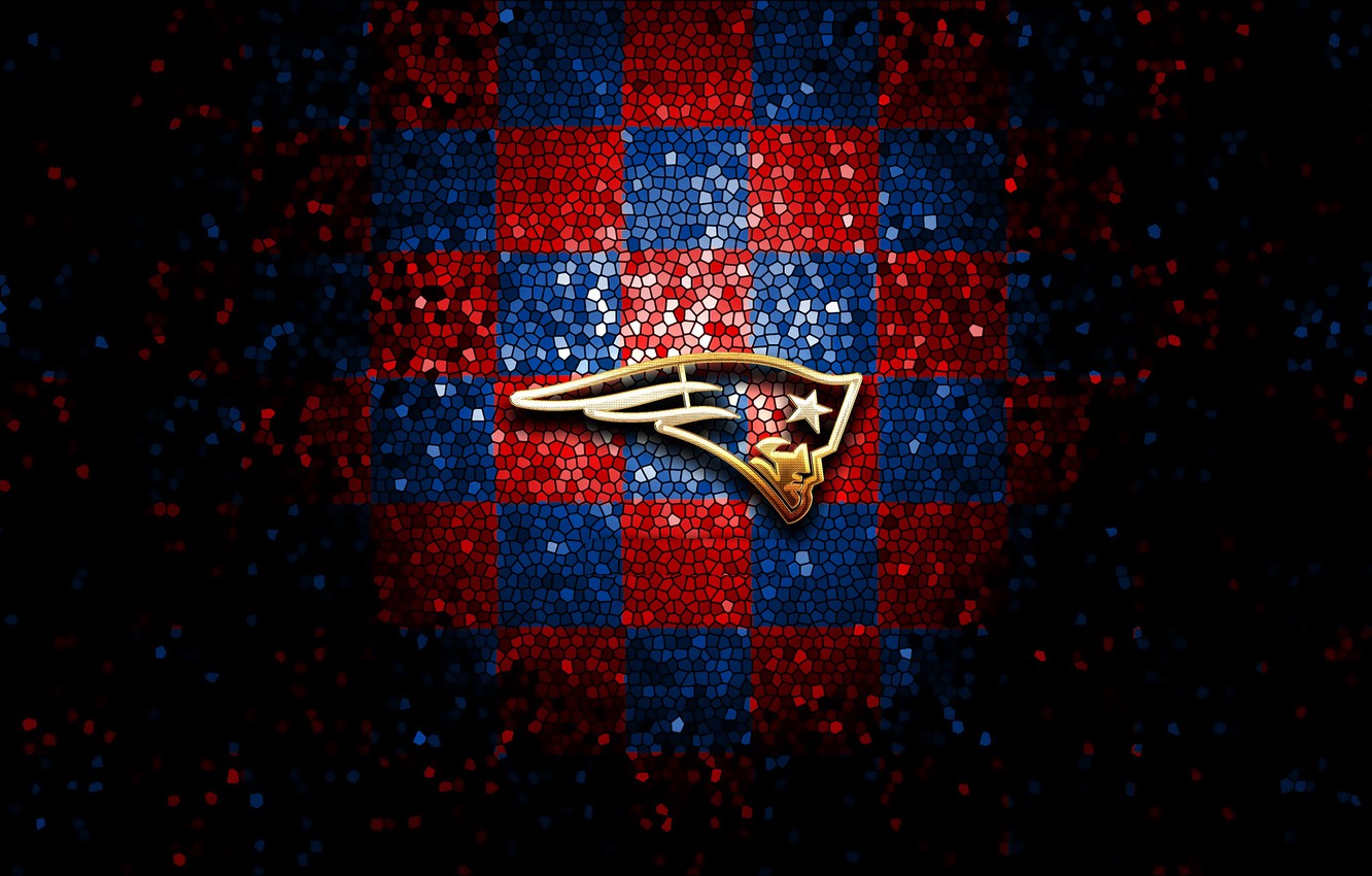Wallpaper wallpaper, sport, logo, NFL, glitter, checkered, New England Patriots image for desktop, section спорт