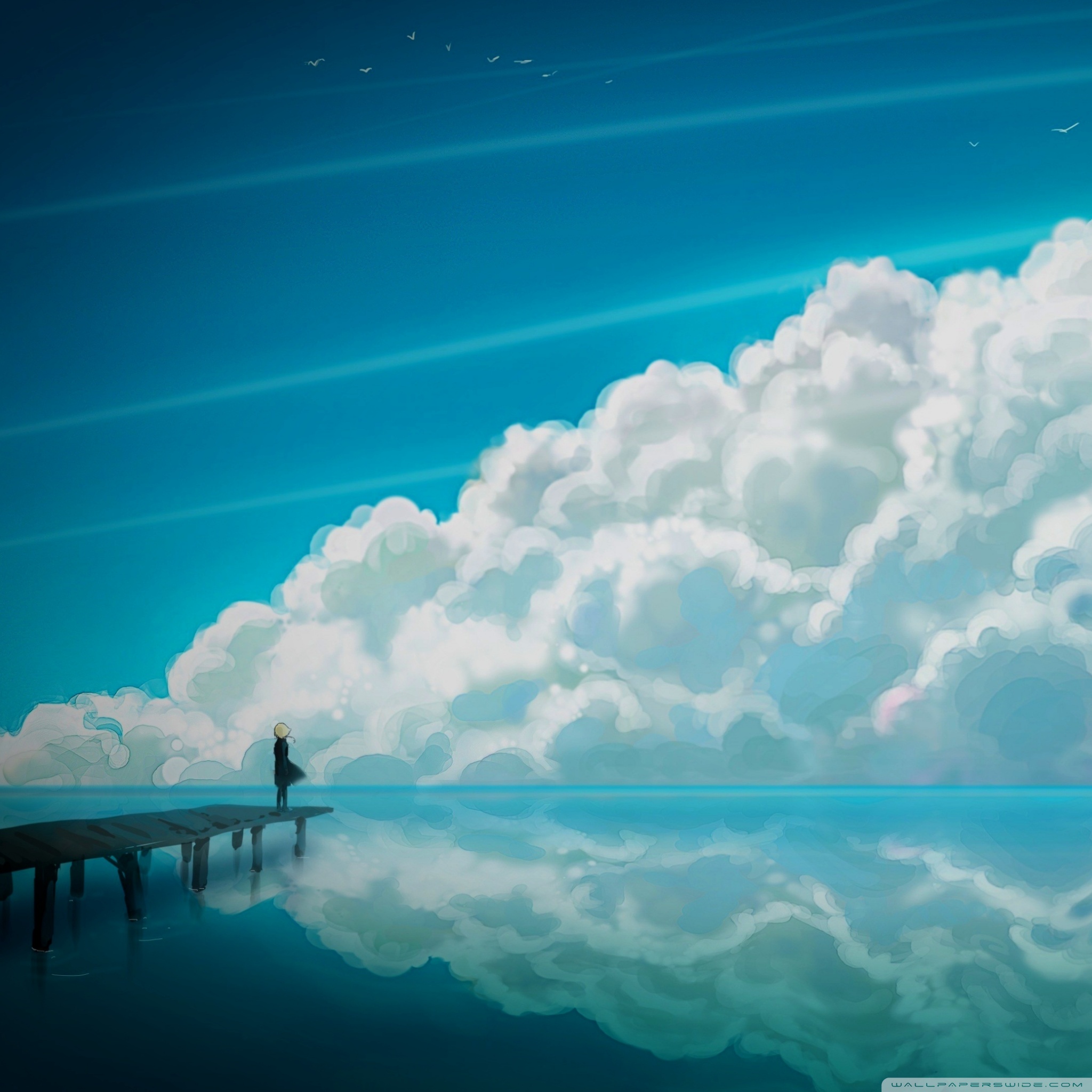 Anime landscape scenery clouds stars buildings Anime HD wallpaper   Peakpx