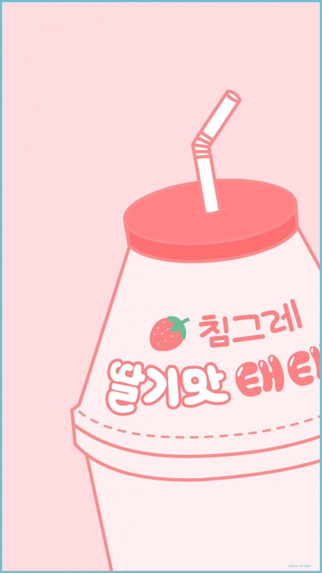 Cute Kawaii Desktop Strawberry Milk Aesthetic Wallpaper