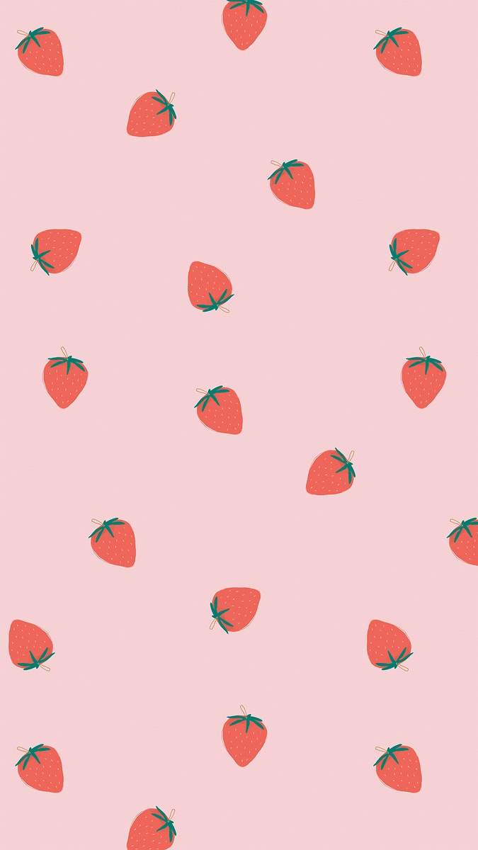 Hand drawn strawberry pattern pastel