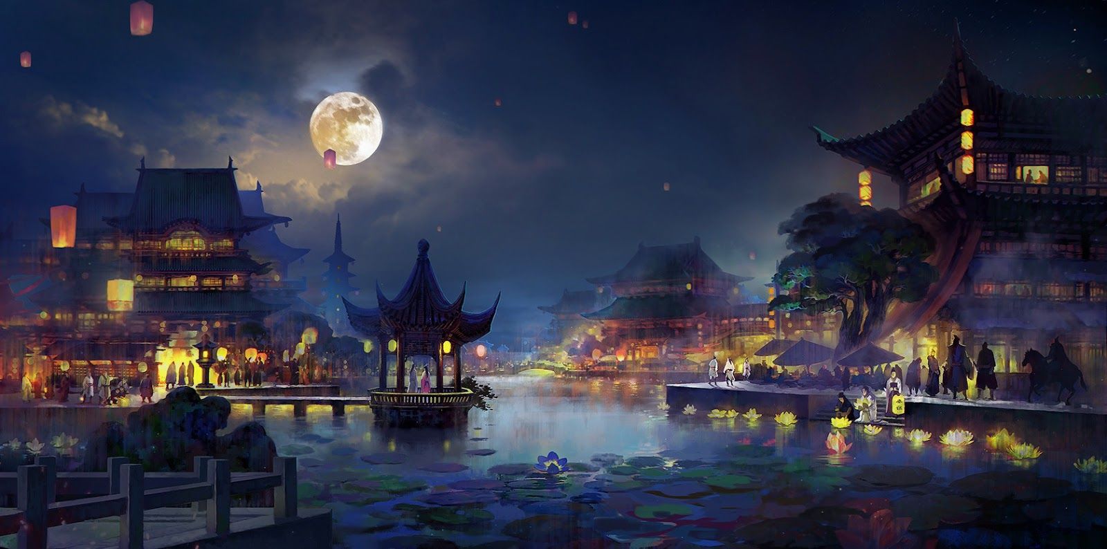 Yanjing City by Zp Zhang. Fantasy art landscapes, Anime scenery, Fantasy landscape