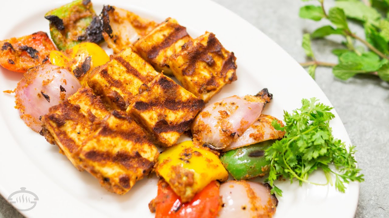 Tandoori Paneer Tikka in Tawa Recipe. Vegetarian Indian Starter Recipe