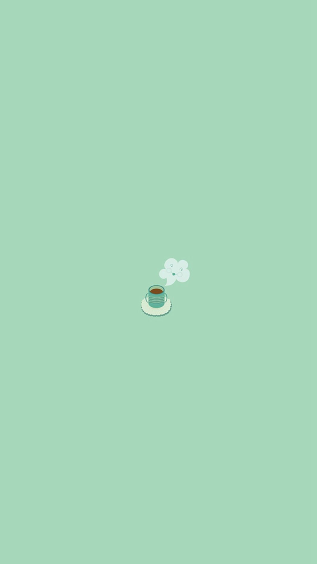 Simple Coffee Mug Flat Illustration iPhone 6 Wallpaper Download. iPhone Wallpaper, iPad wallpaper One-. Coffee wallpaper iphone, iPad wallpaper, Mint wallpaper