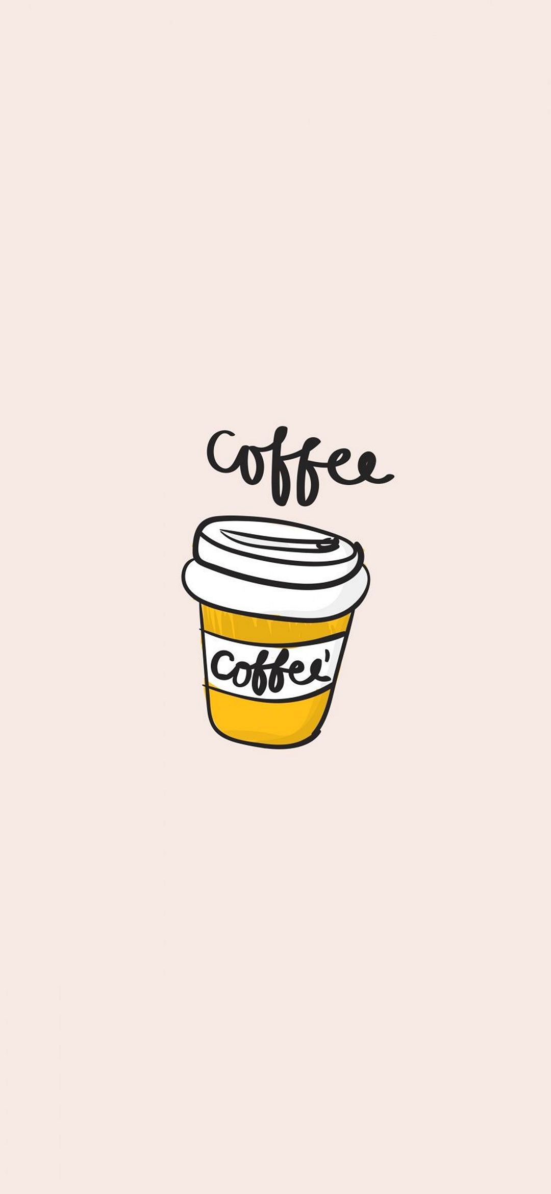 Coffee Cup Clip Art Minimal iPhone Wallpaper Download