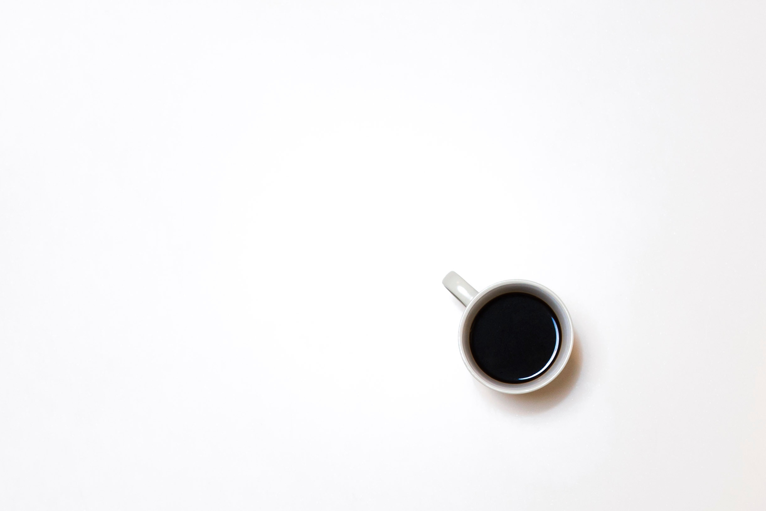 2442x1628 #one, #coffee, #Free , #wake up, #white background, #background, #cup, #black and white, #looking down, #drink, #essential, #minimal, #minimalist, #table, #negative space, #from above, # wallpaper, #mug. Mocah HD Wallpaper